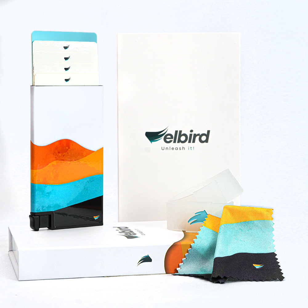 Stylish Ultra Slim Wallet RFID Blocking Premium Aluminum Card Holder W/Trigger to Slide Up Cards - Complete Packaging W/