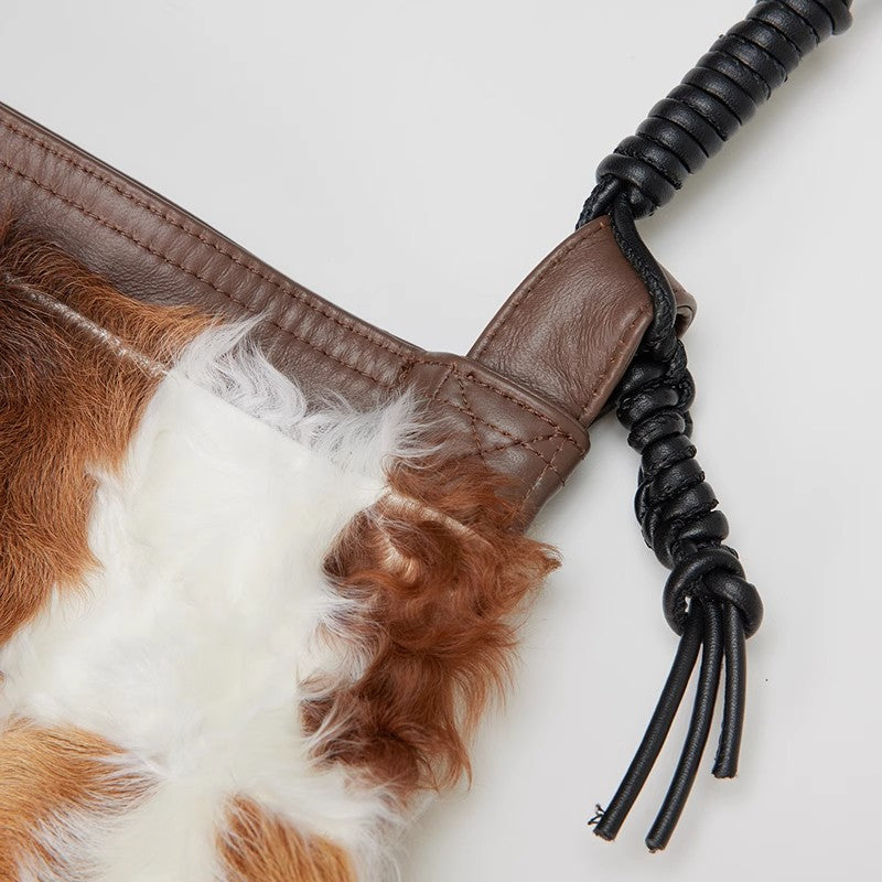 Retro Fashionable Versatile Stitching Contrasting Checkerboard Shoulder Bag Wool Bag