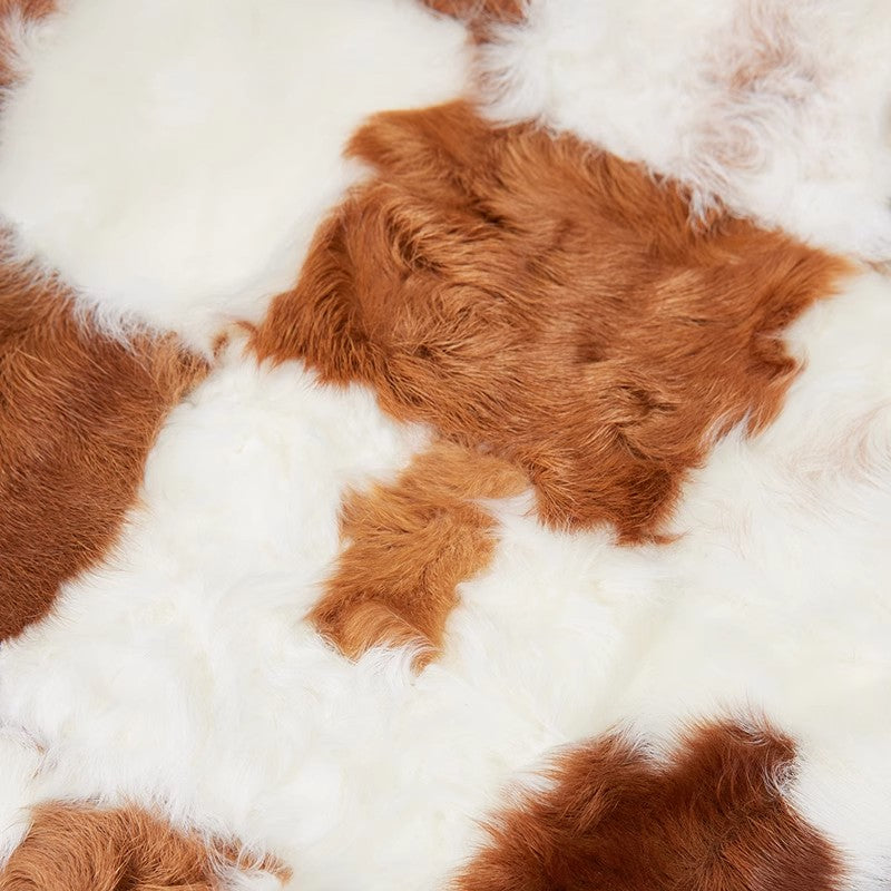 Retro Fashionable Versatile Stitching Contrasting Checkerboard Shoulder Bag Wool Bag