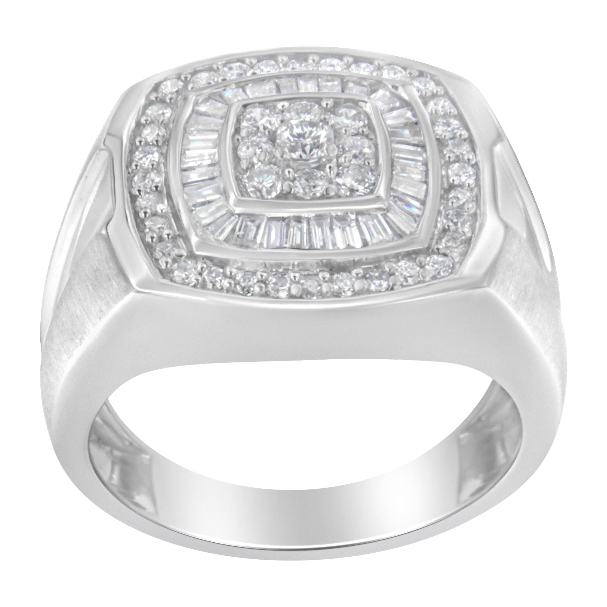 14K White Gold Men's Diamond Band Ring (1 Cttw, H-I Color, SI1-I2 Clarity)