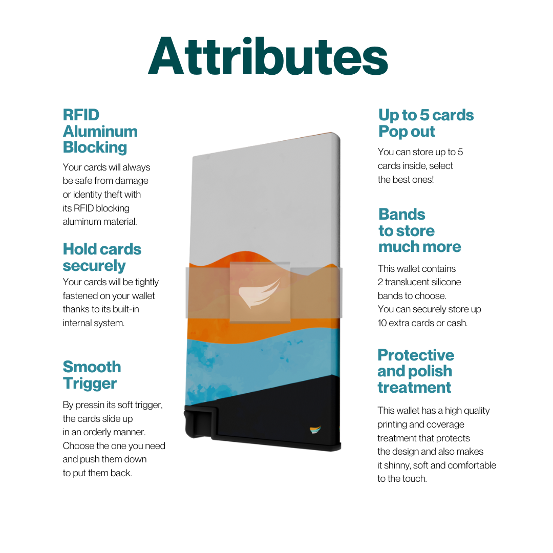 Stylish Ultra Slim Wallet RFID Blocking Premium Aluminum Card Holder W/Trigger to Slide Up Cards - Complete Packaging W/