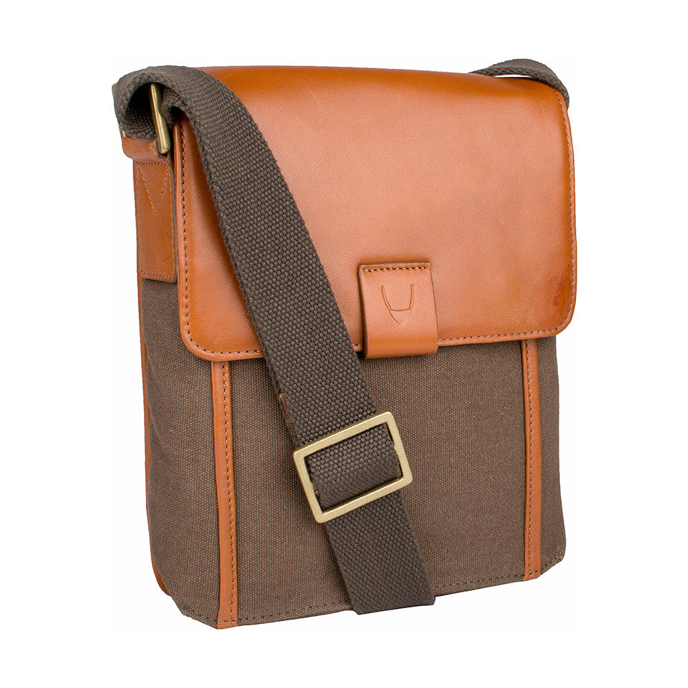 Aiden Genuine Leather and Canvas Mini Crossbody Men/Women Messenger Bag/Travel Bag / 10.5