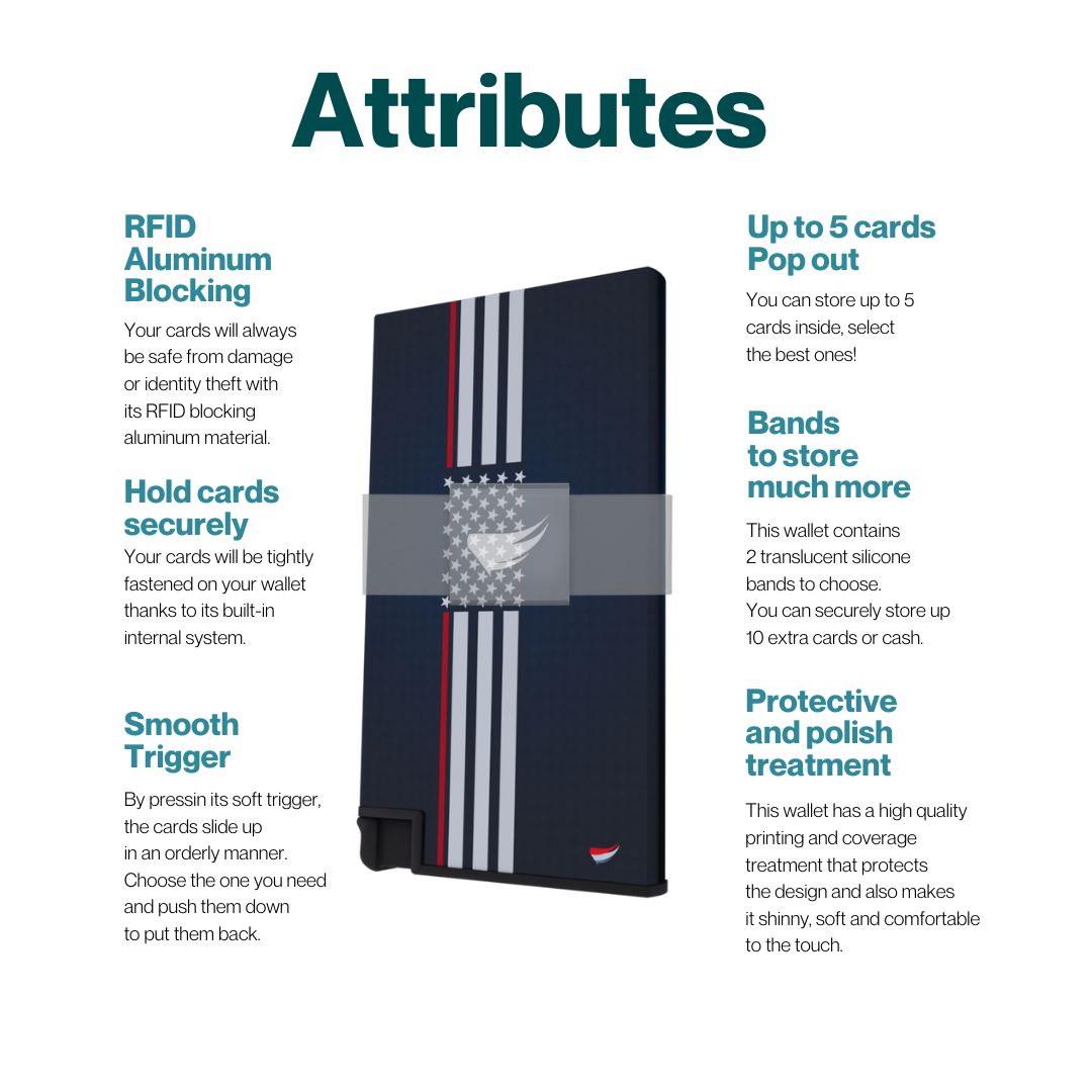 Stylish Ultra Slim Wallet RFID Blocking Premium Aluminum Card Holder W/Trigger to Slide Up Cards - Complete Packaging W/