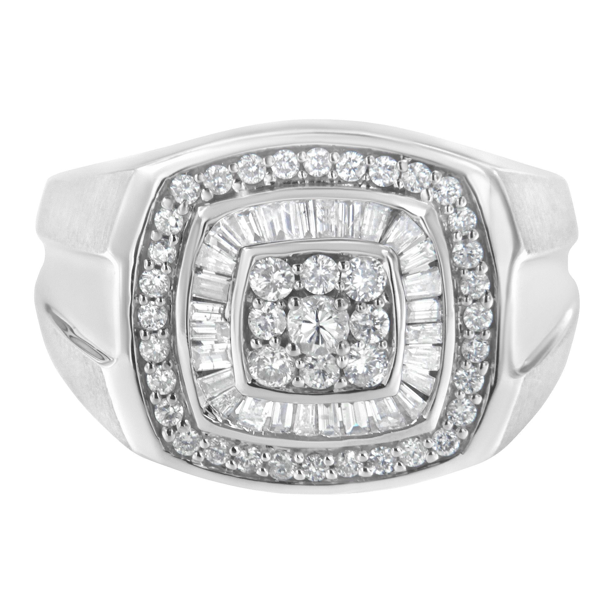 14K White Gold Men's Diamond Band Ring (1 Cttw, H-I Color, SI1-I2 Clarity)