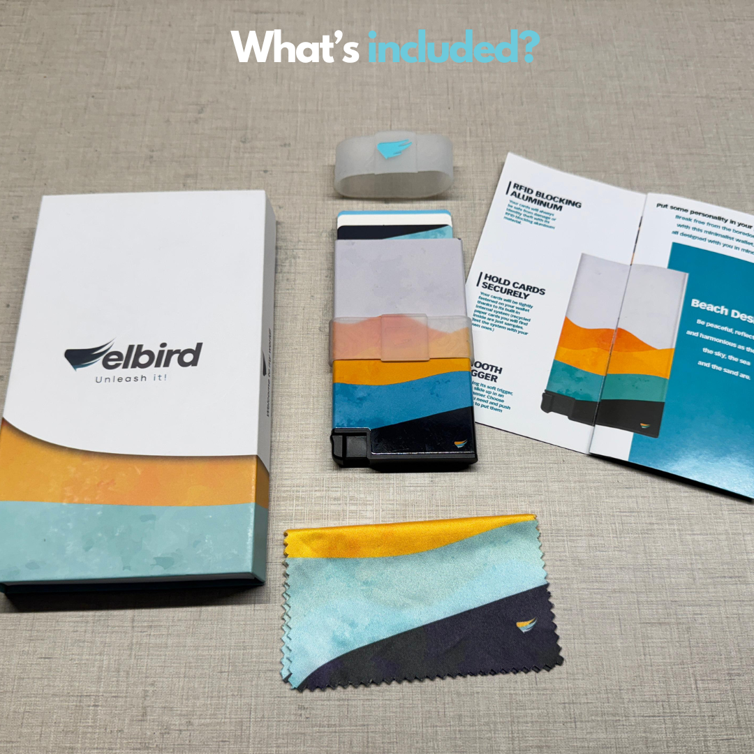 Stylish Ultra Slim Wallet RFID Blocking Premium Aluminum Card Holder W/Trigger to Slide Up Cards - Complete Packaging W/