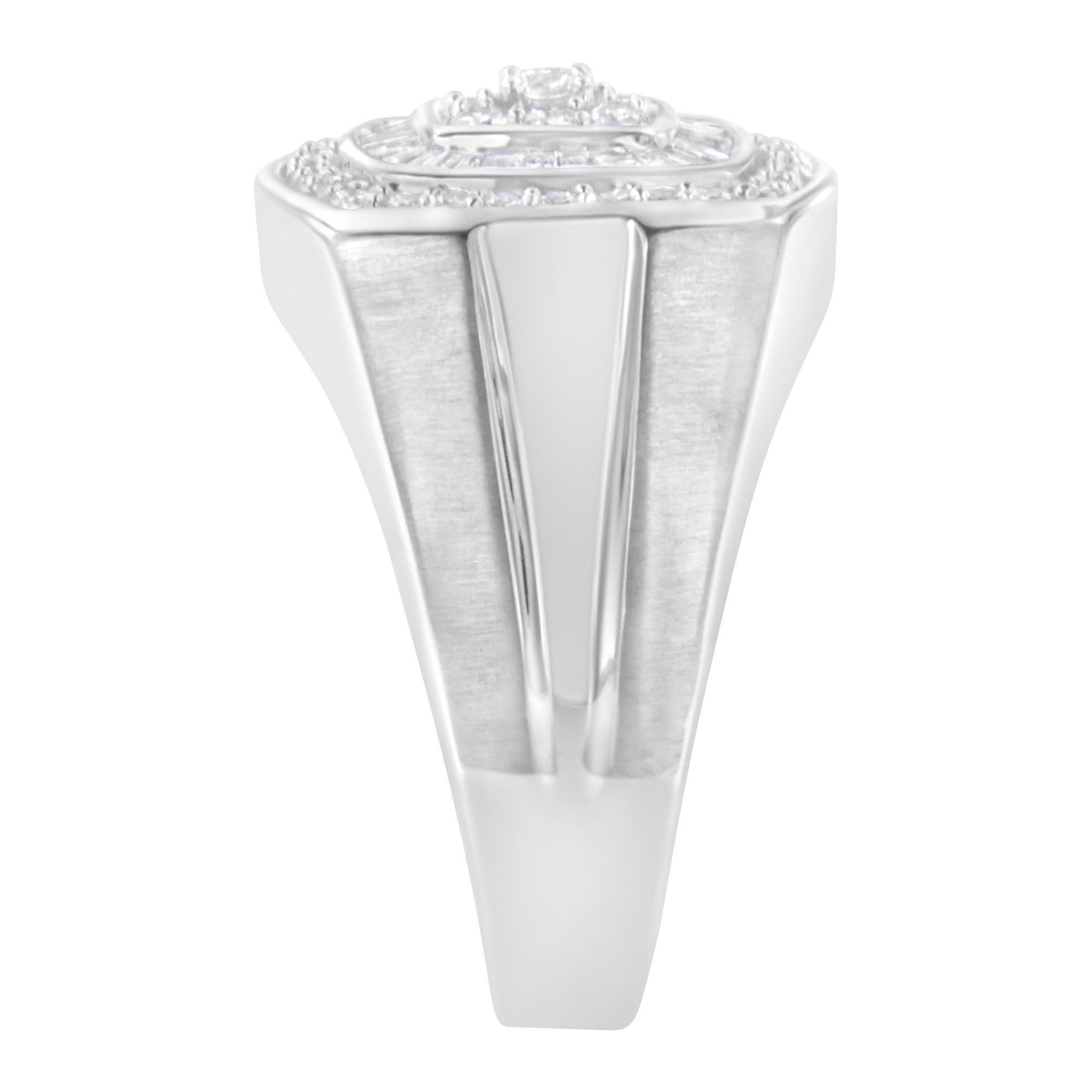 14K White Gold Men's Diamond Band Ring (1 Cttw, H-I Color, SI1-I2 Clarity)