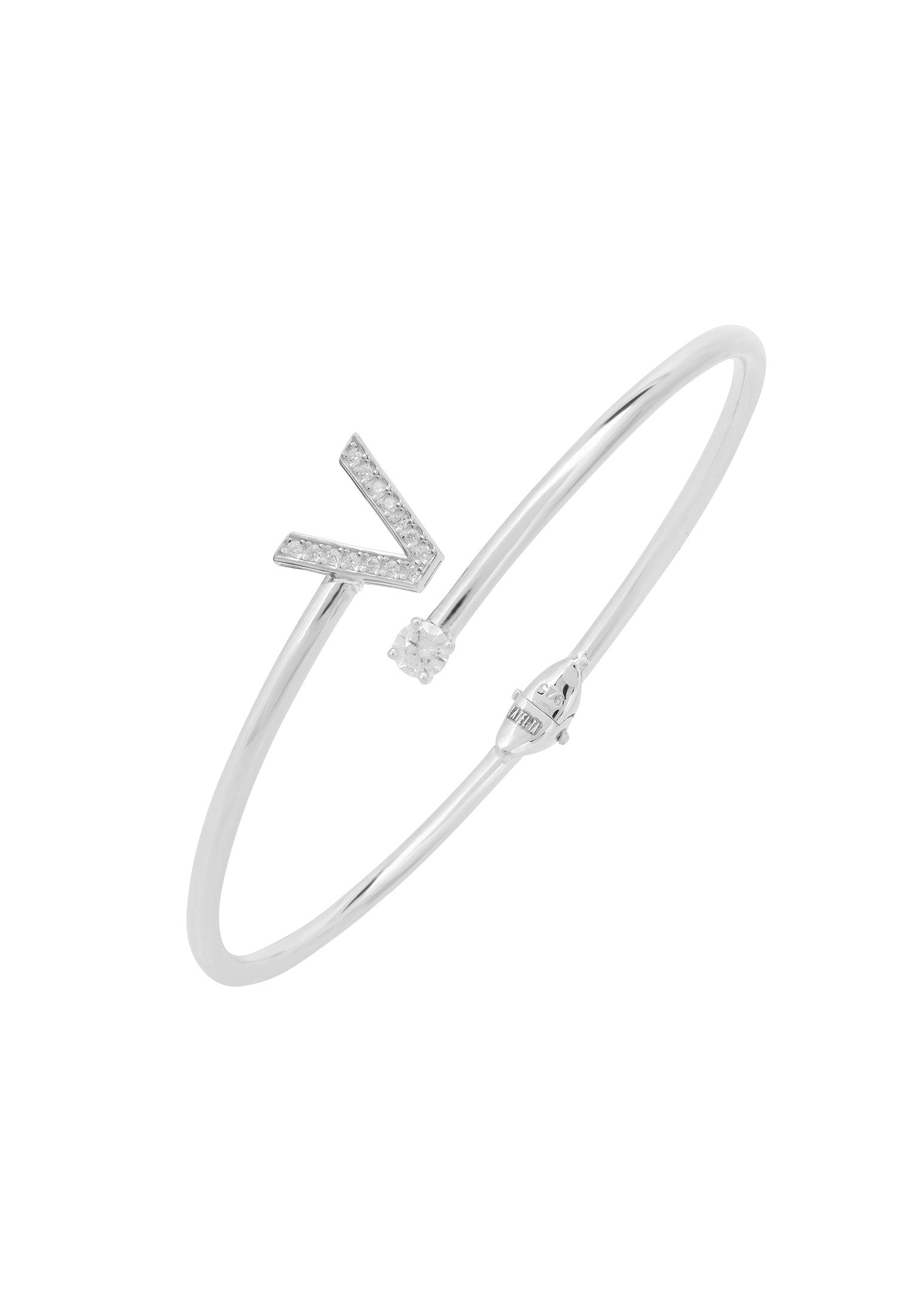 Initial Bangle Silver V