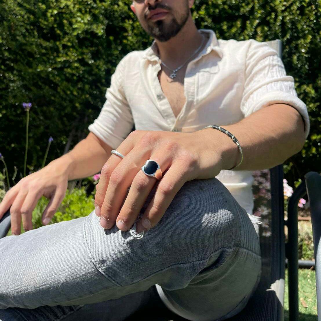 Black Onyx Sterling Silver Ring