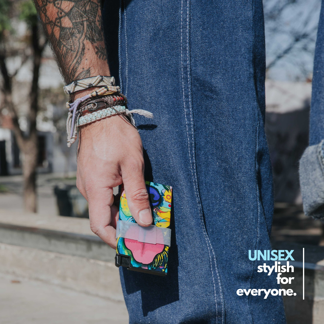 Stylish Ultra Slim Wallet RFID Blocking Premium Aluminum Card Holder W/Trigger to Slide Up Cards - Complete Packaging W/