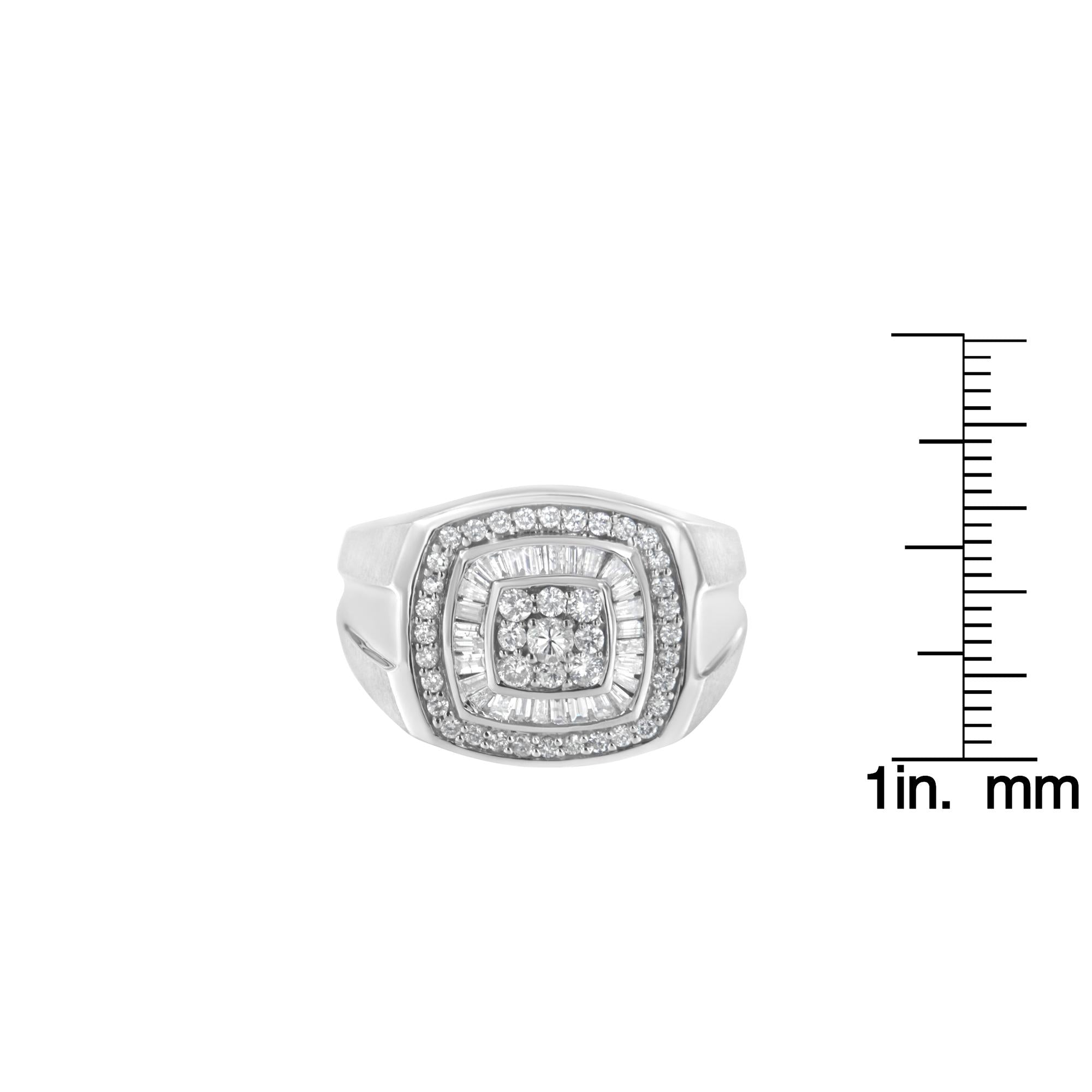 14K White Gold Men's Diamond Band Ring (1 Cttw, H-I Color, SI1-I2 Clarity)