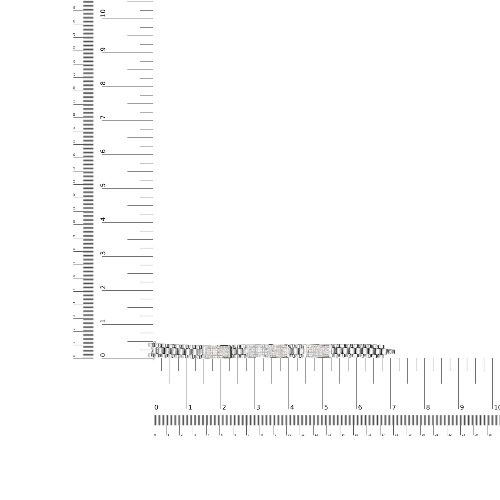 14K White Gold 12.0 Cttw Men's Invisible Set Princess Diamond Tennis Bracelet (G-H Color, VS1-VS2 Clarity) - Size 8.5