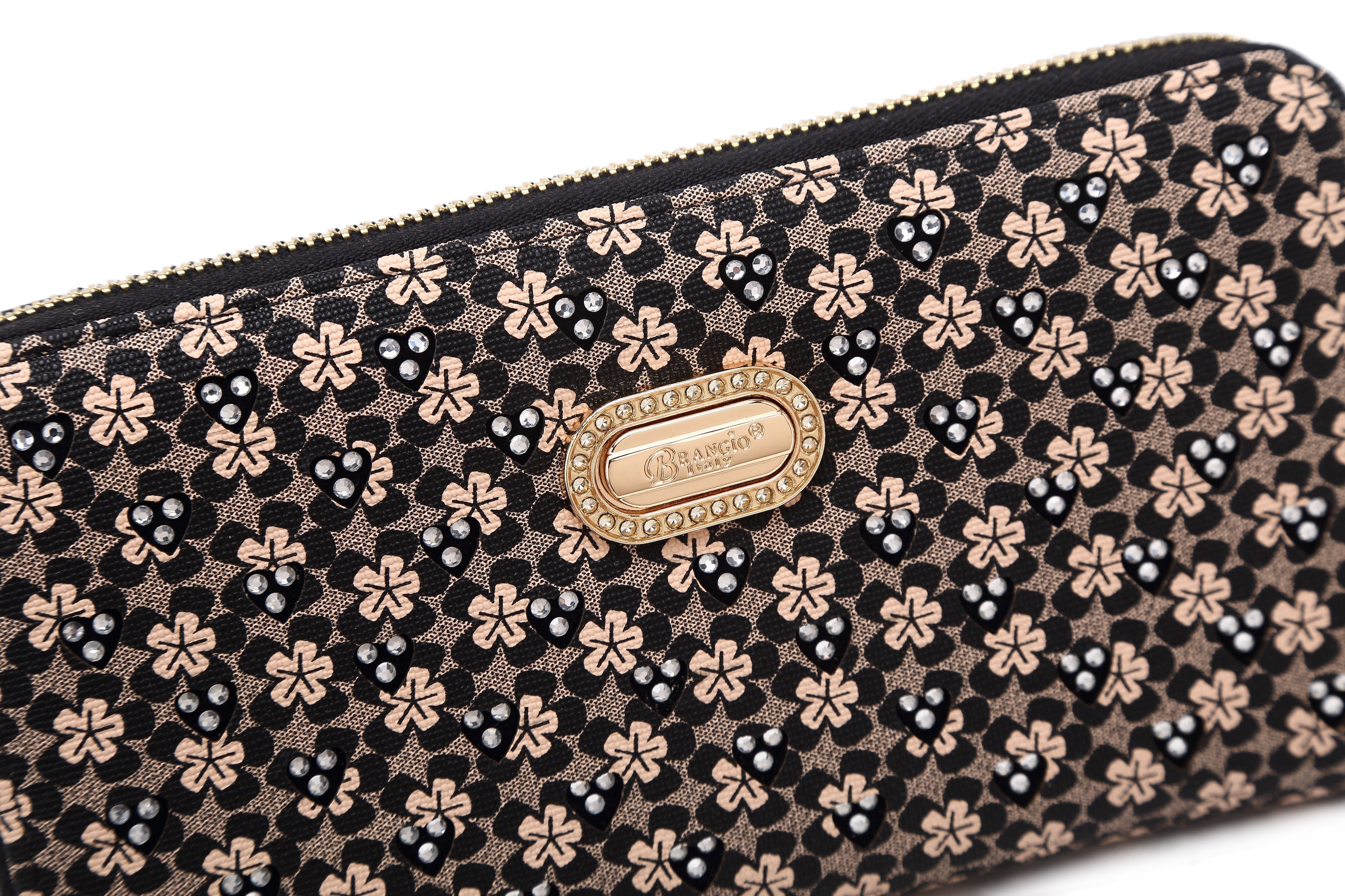 Brangio Italy Luxe Floral Zip-Around Wallet