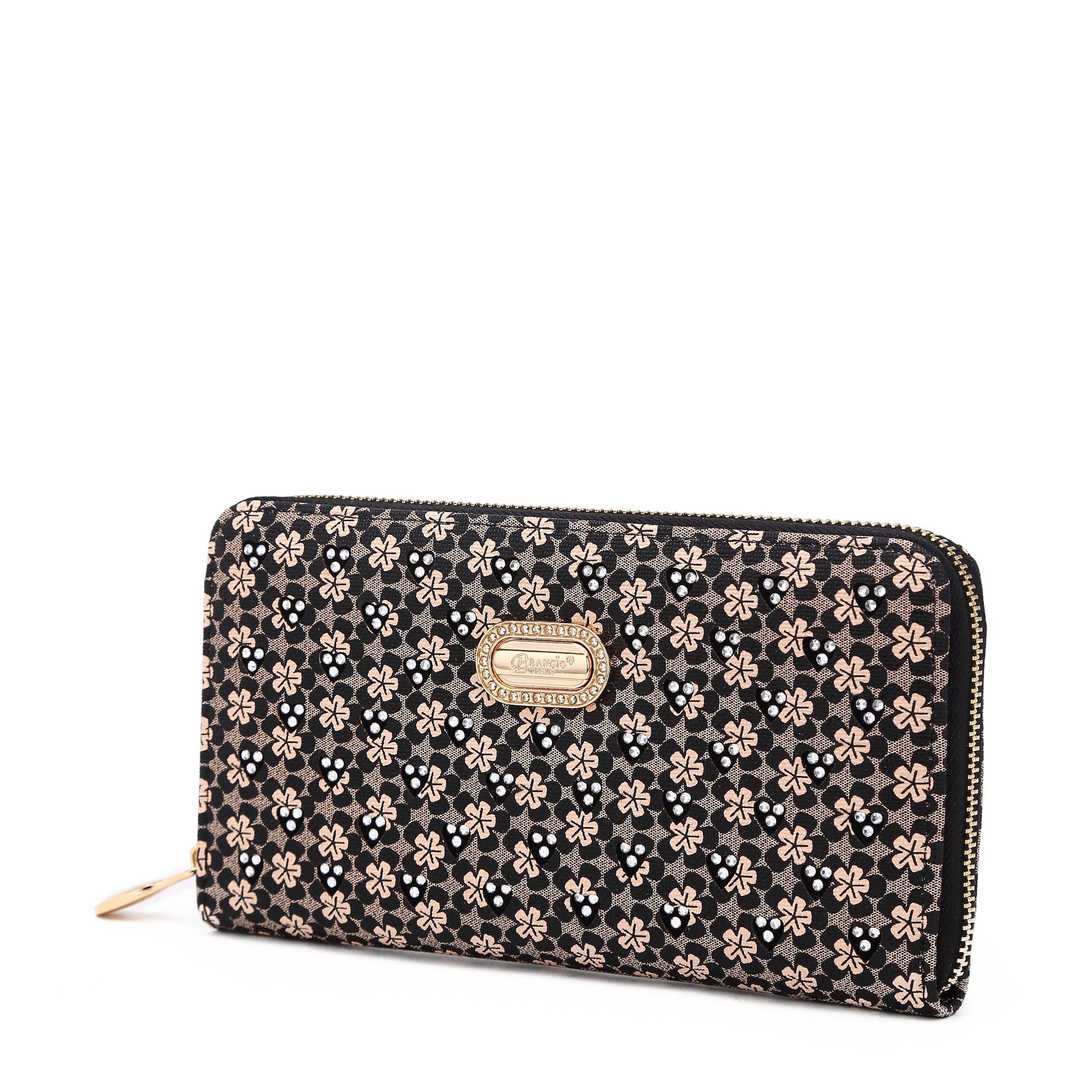Brangio Italy Luxe Floral Zip-Around Wallet
