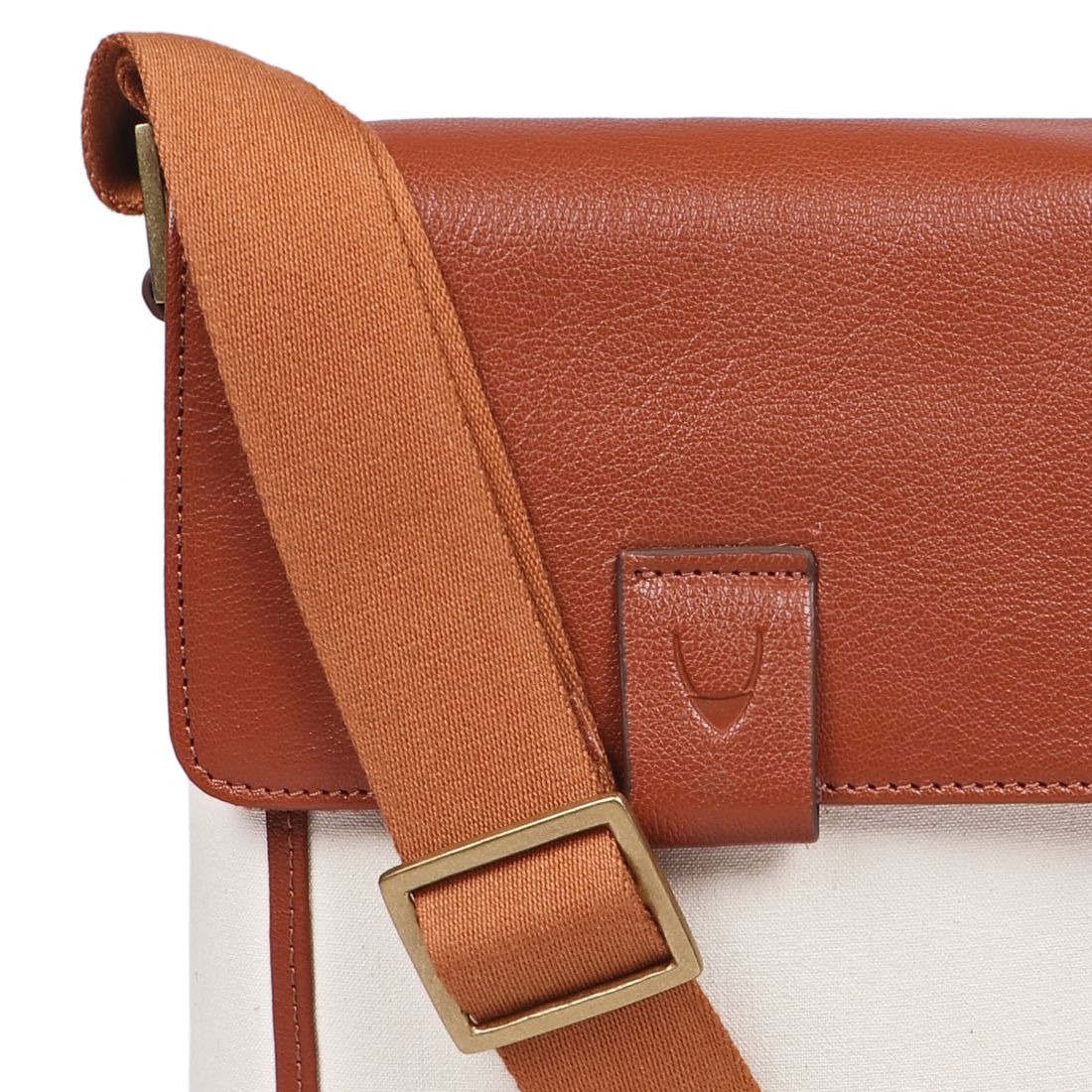 Aiden Genuine Leather and Canvas Mini Crossbody Men/Women Messenger Bag/Travel Bag / 10.5