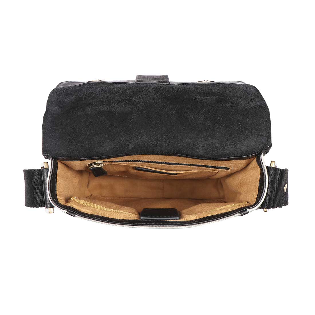 Aiden Genuine Leather and Canvas Mini Crossbody Men/Women Messenger Bag/Travel Bag / 10.5" iPad Bag