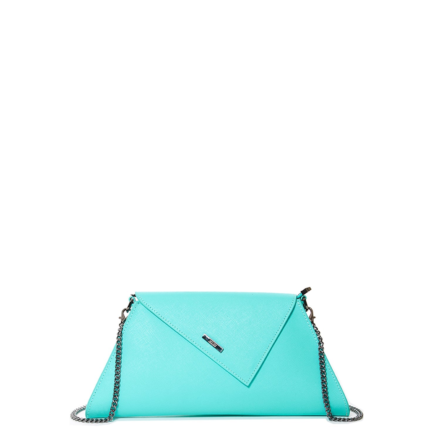 Leather Clutch Bag Turquoise Evening Purse Unique Women's Handbag
