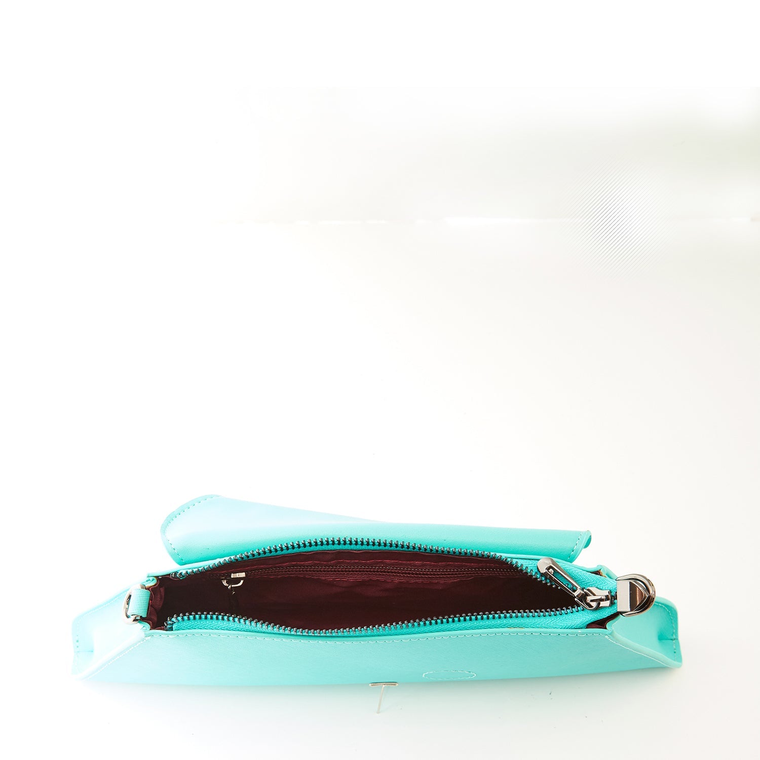 Leather Clutch Bag Turquoise Evening Purse Unique Women's Handbag