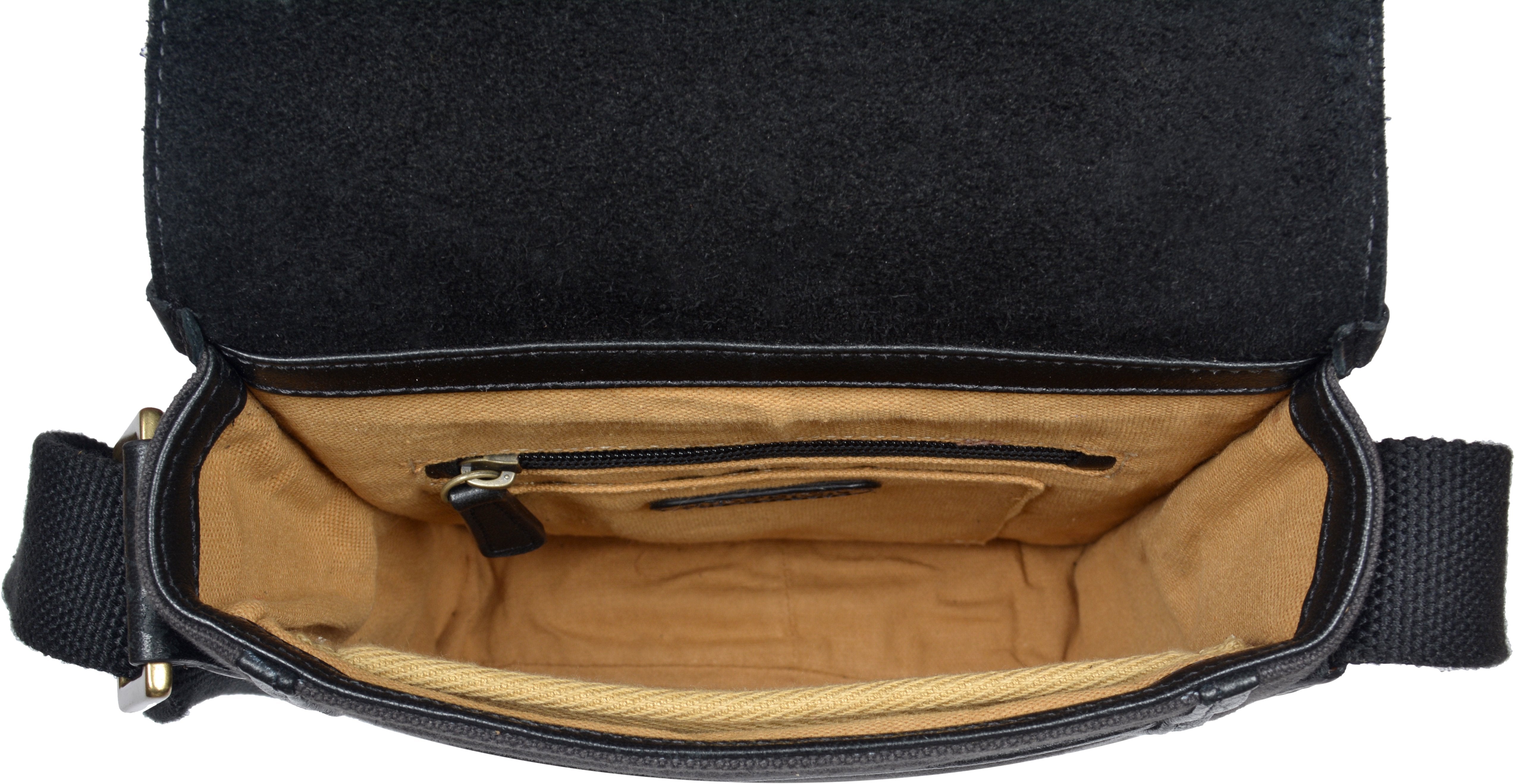 Aiden Genuine Leather and Canvas Mini Crossbody Men/Women Messenger Bag/Travel Bag / 10.5