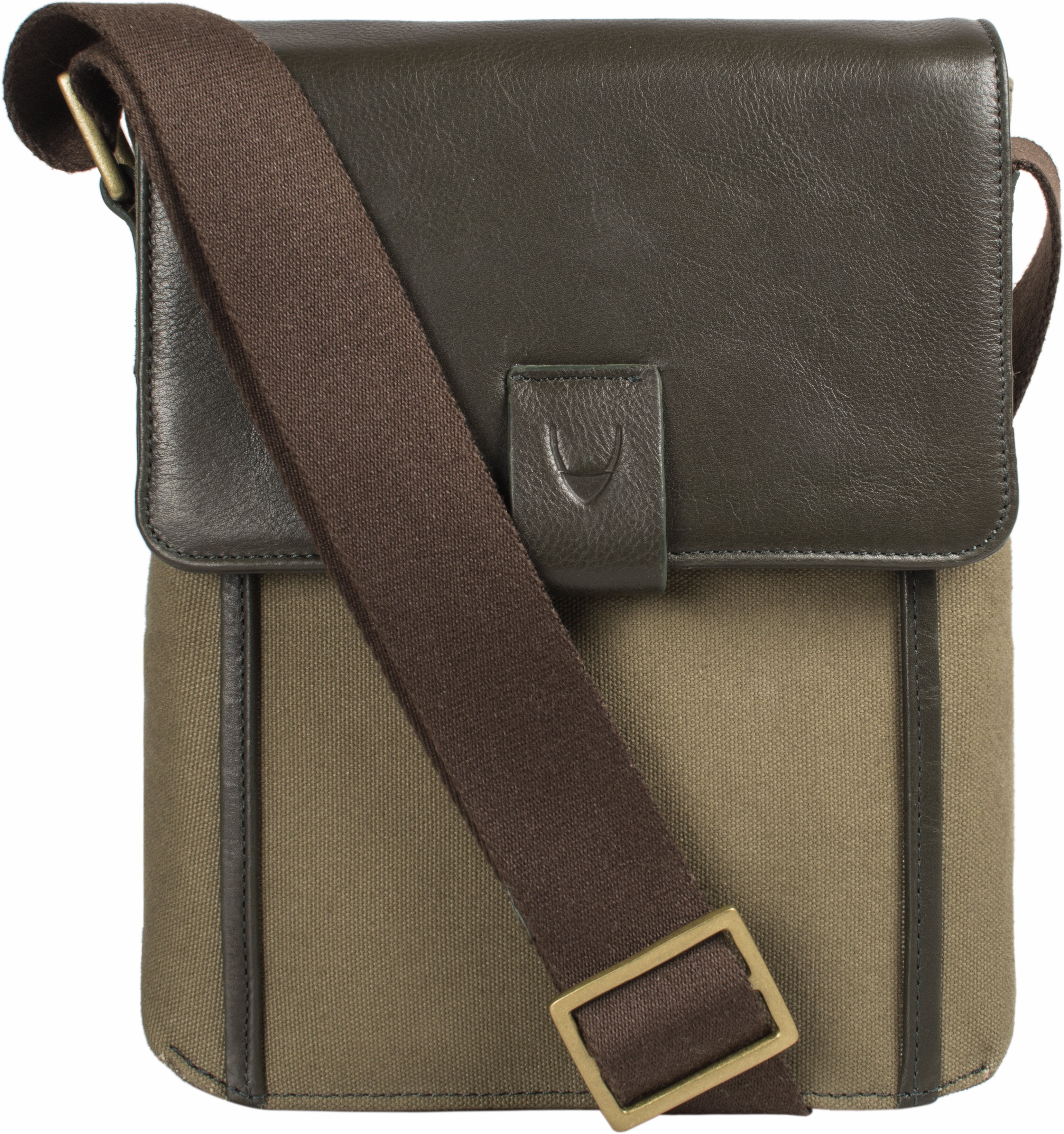 Aiden Genuine Leather and Canvas Mini Crossbody Men/Women Messenger Bag/Travel Bag / 10.5
