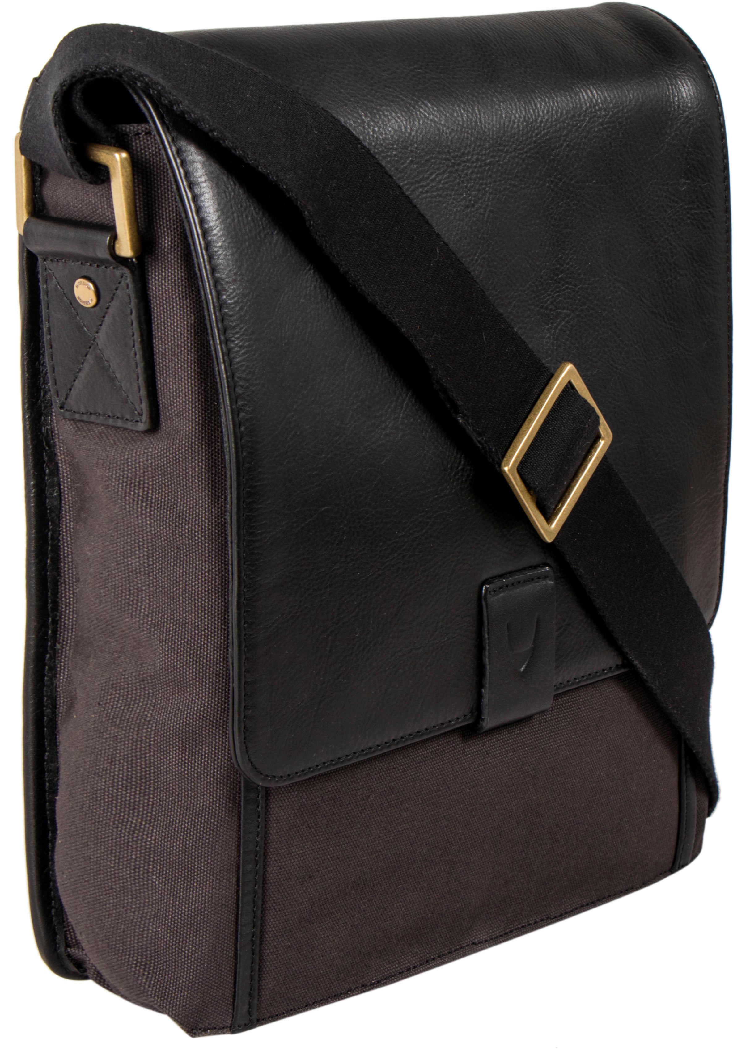 Aiden Genuine Leather and Canvas Medium Crossbody Men/Women Shoulder Messenger Bag/Travel Bag / 10.5