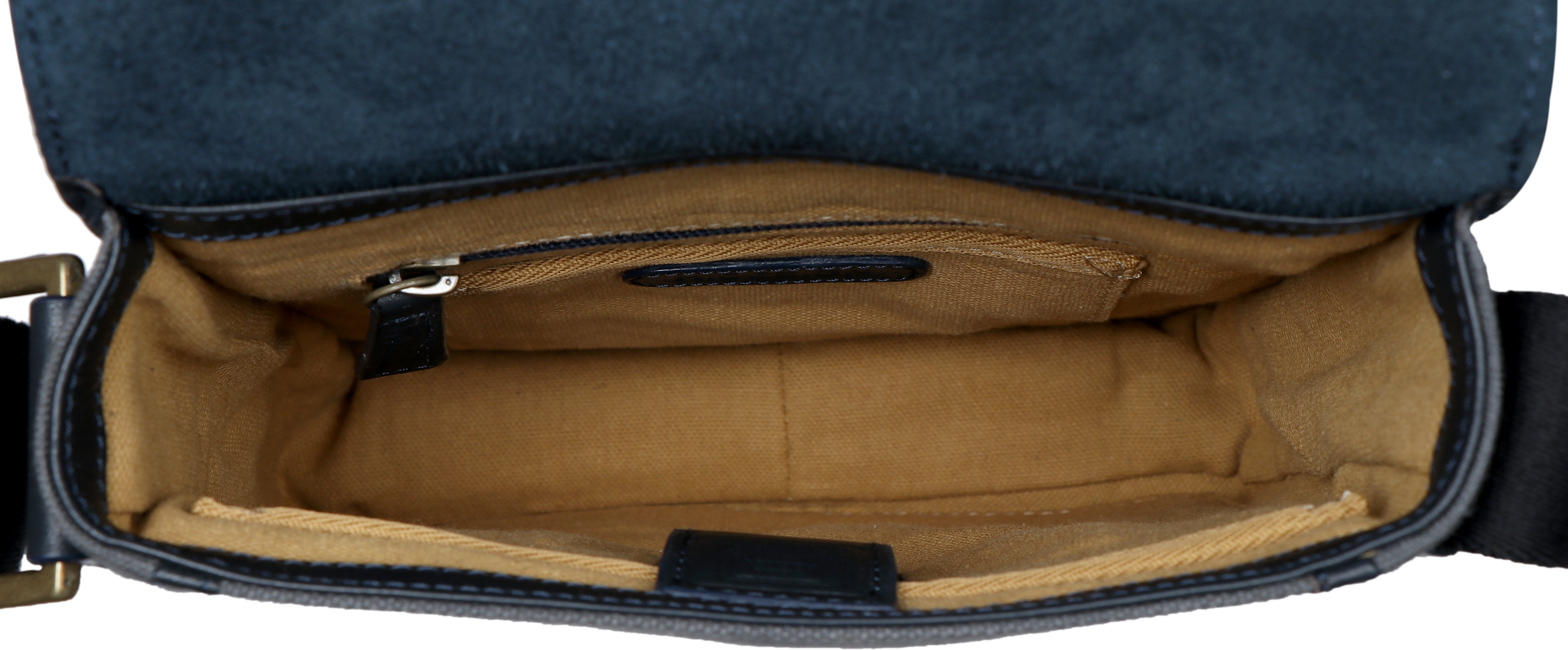 Aiden Genuine Leather and Canvas Mini Crossbody Men/Women Messenger Bag/Travel Bag / 10.5