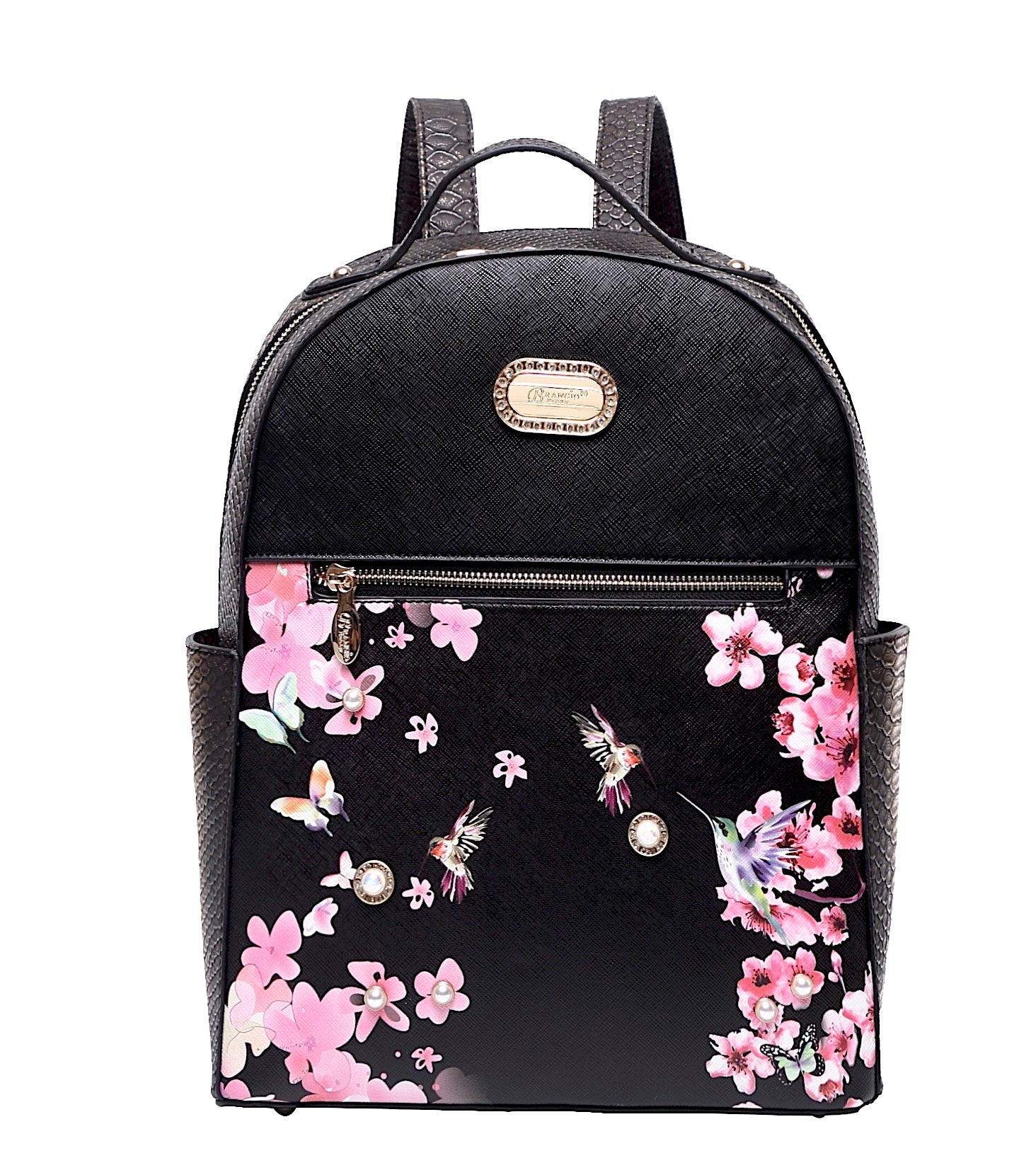 Hummingbird Crystal Laced Vegan Backpack + Wallet