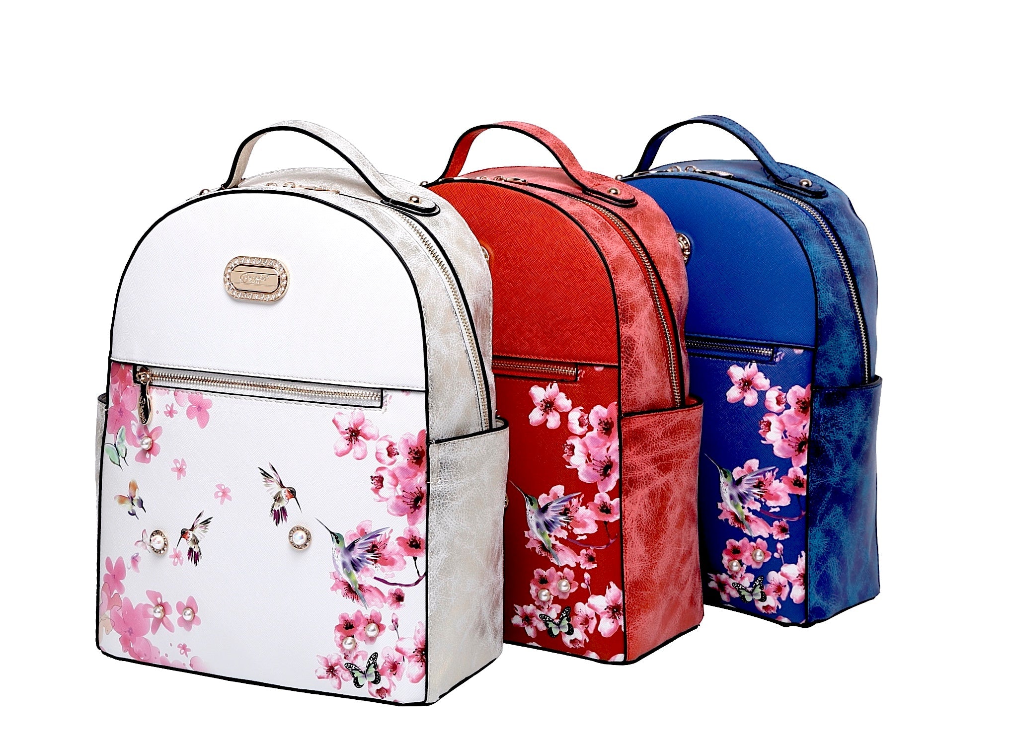 Hummingbird Crystal Laced Vegan Backpack + Wallet