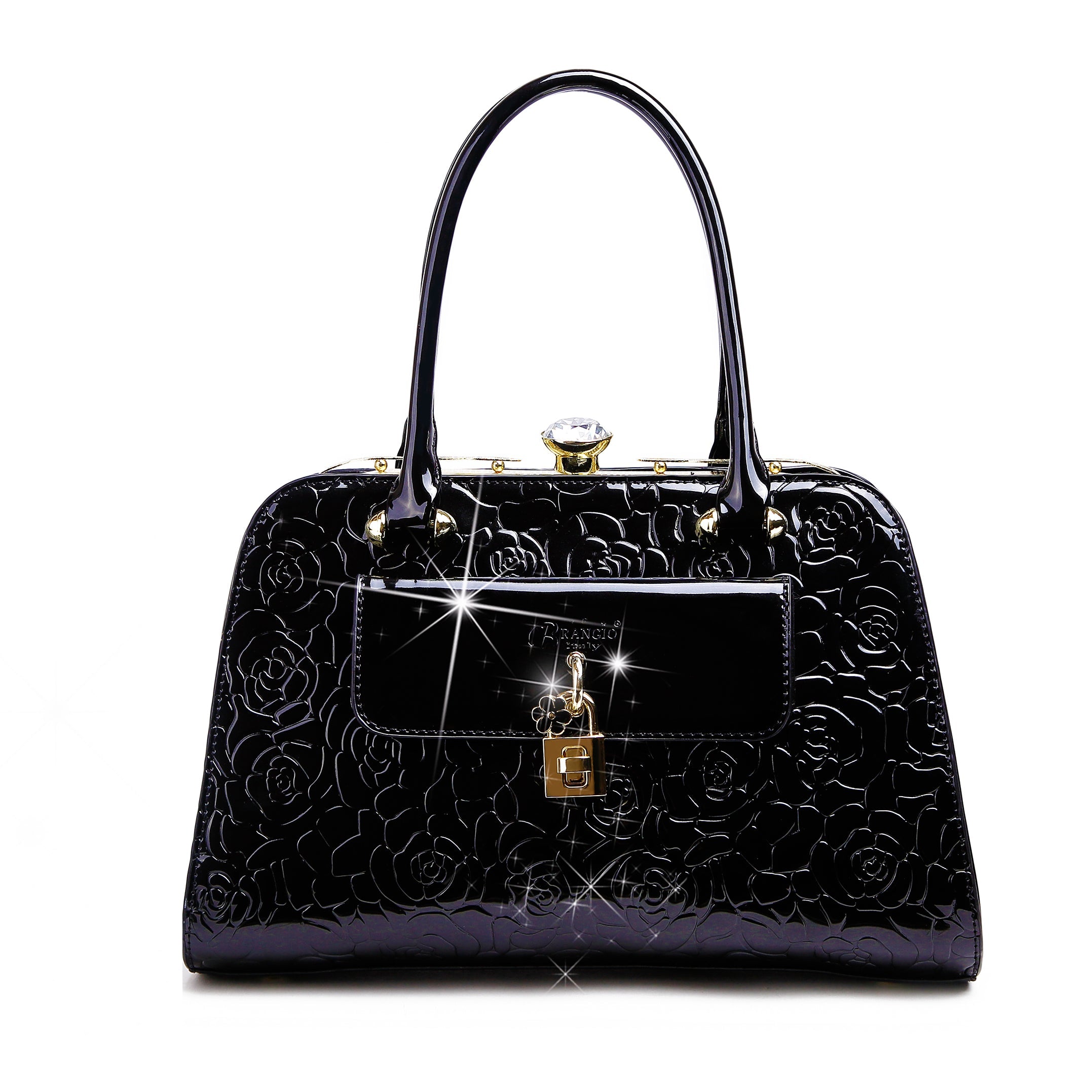 Brangio Embossed Rose Handbag