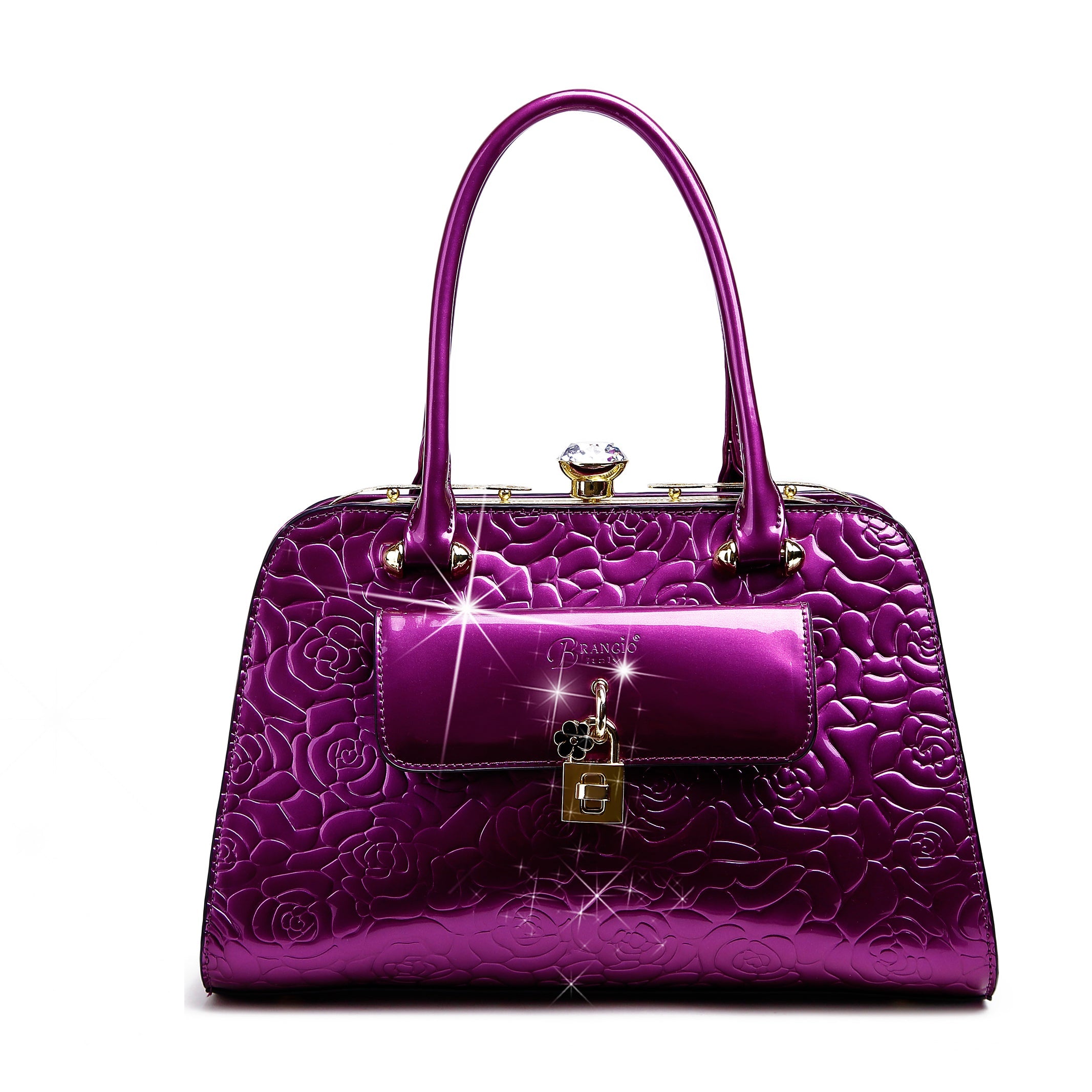 Brangio Embossed Rose Handbag