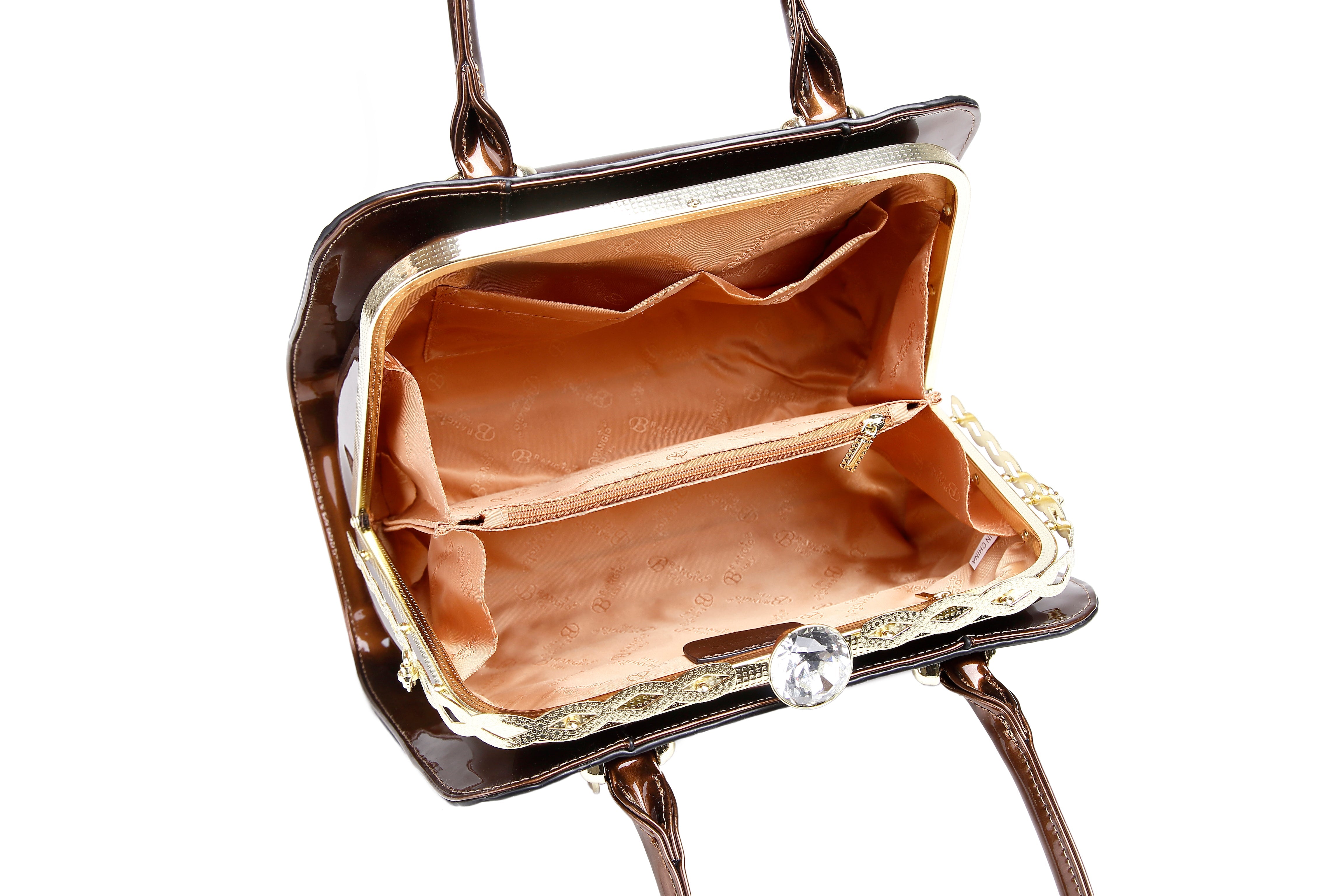 Brangio Embossed Rose Handbag