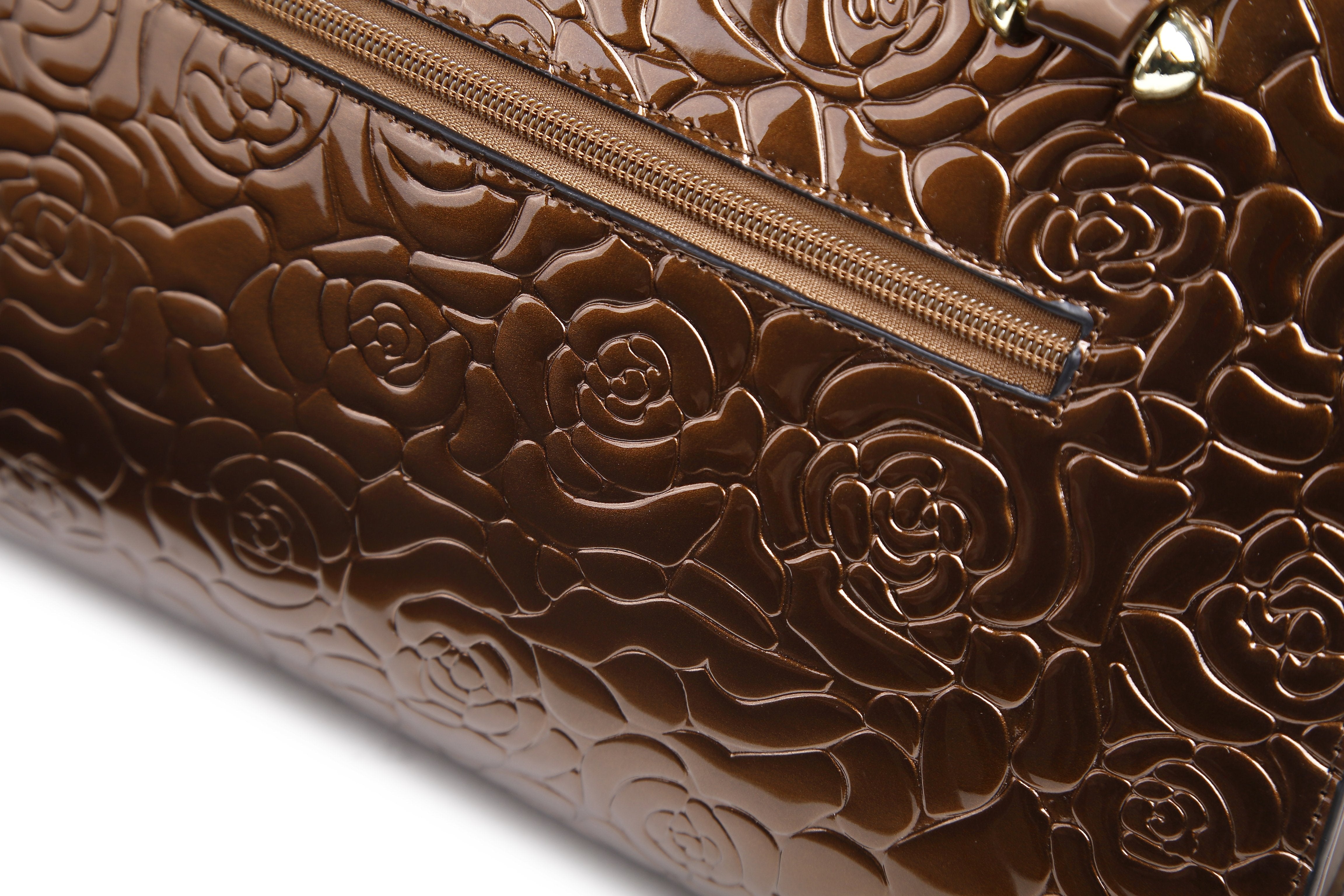 Brangio Embossed Rose Handbag