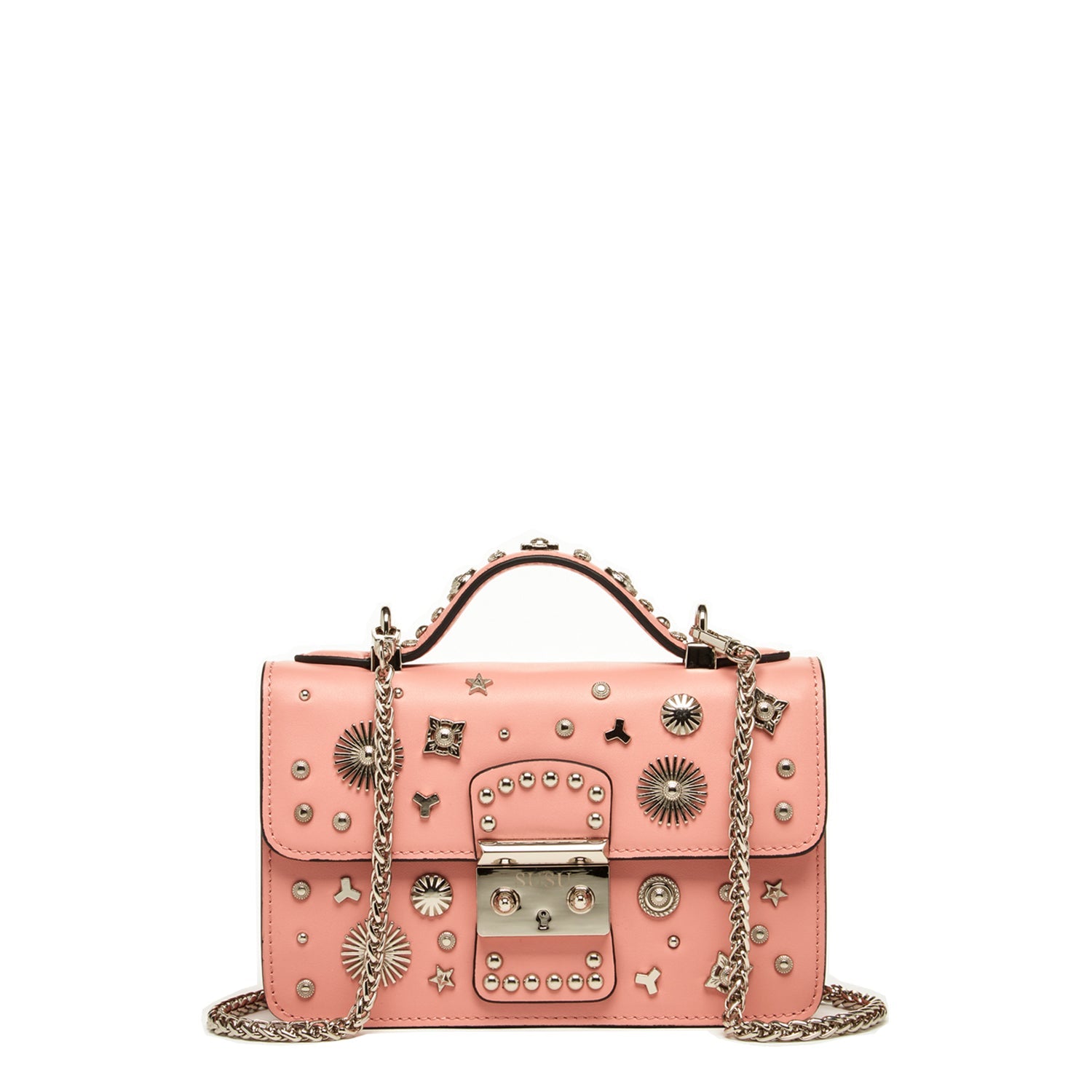 SUSU the Hollywood Leather Crossbody Bag Pale Pink