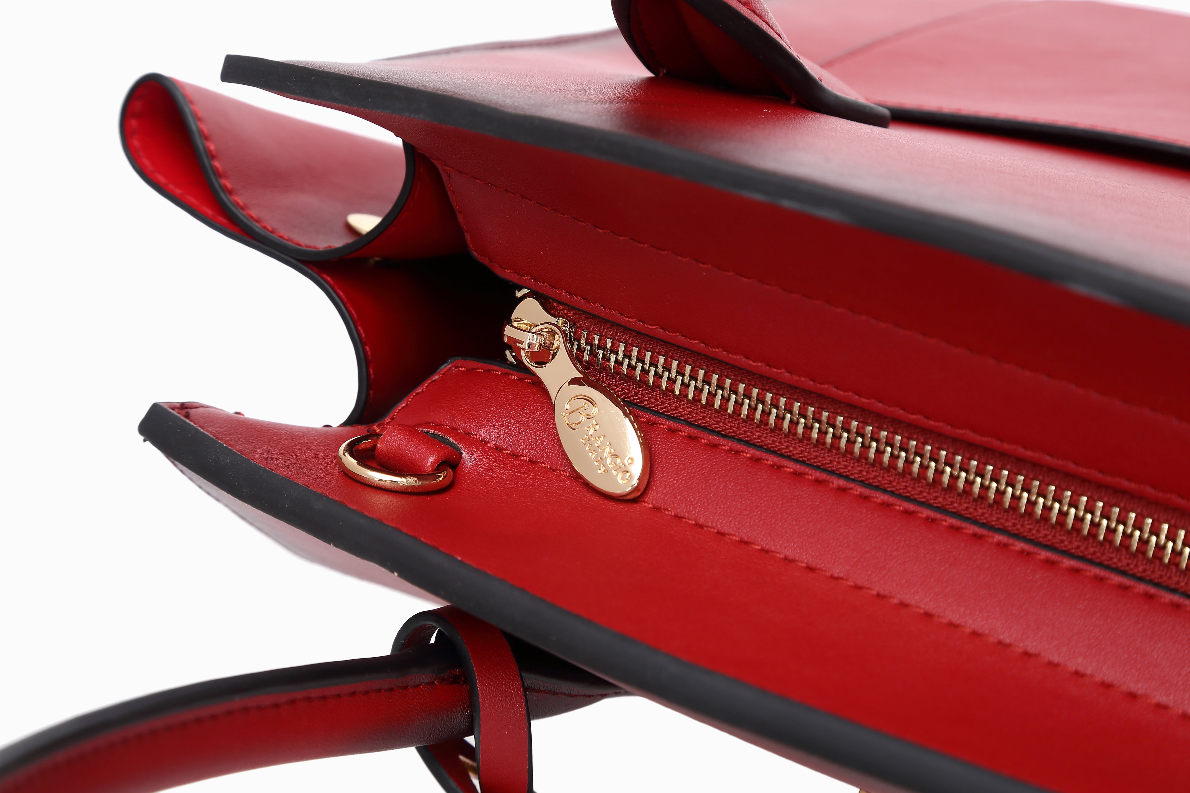 Brangio Italy Ostrich-Embossed Luxury Handbag – Neutral Faux Leather Satchel Purse With Gold Lock Accent | U.S.A. Compan