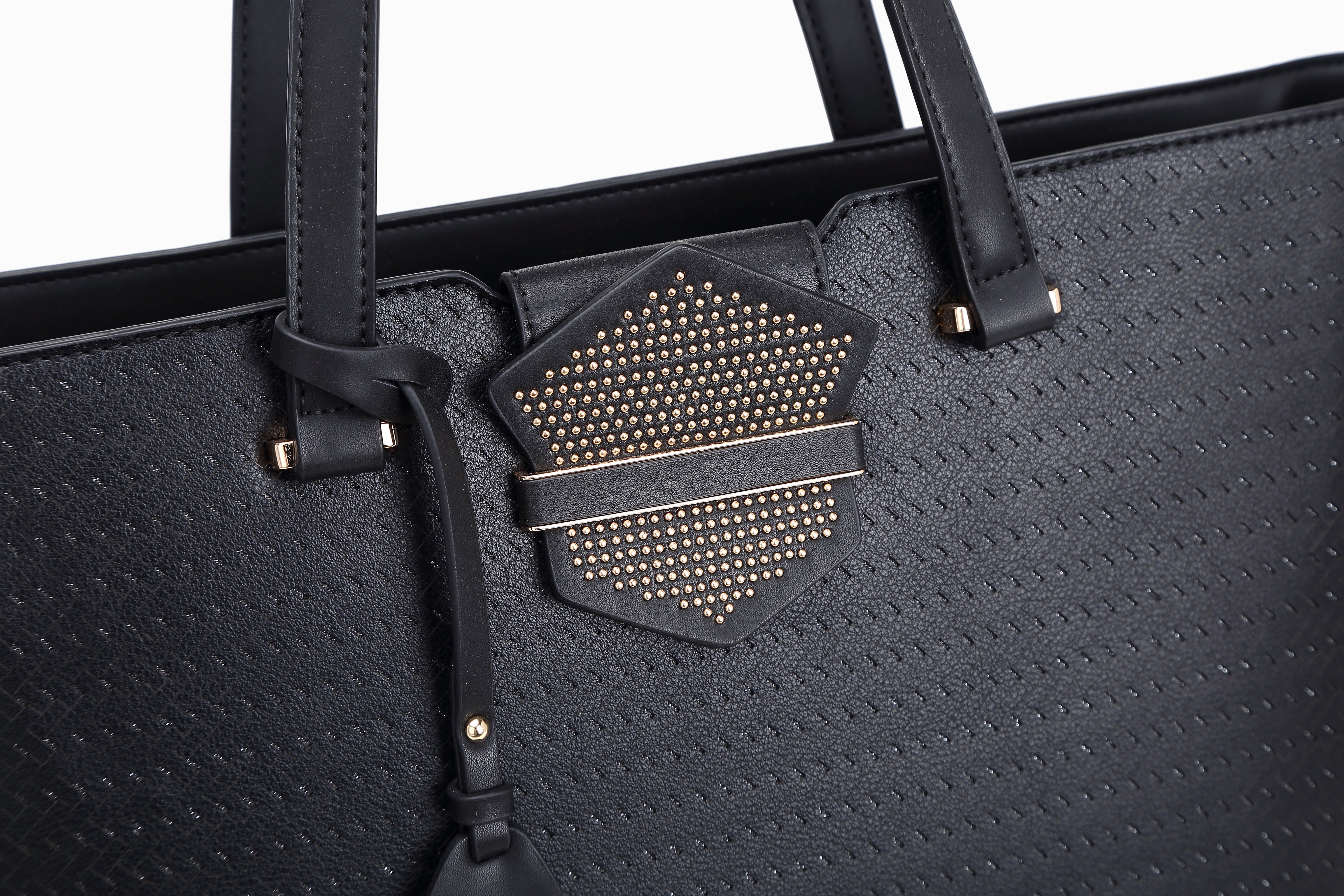 Brangio Stylish Perforated Tote Bag+Wallet 2pcs/Matching Set