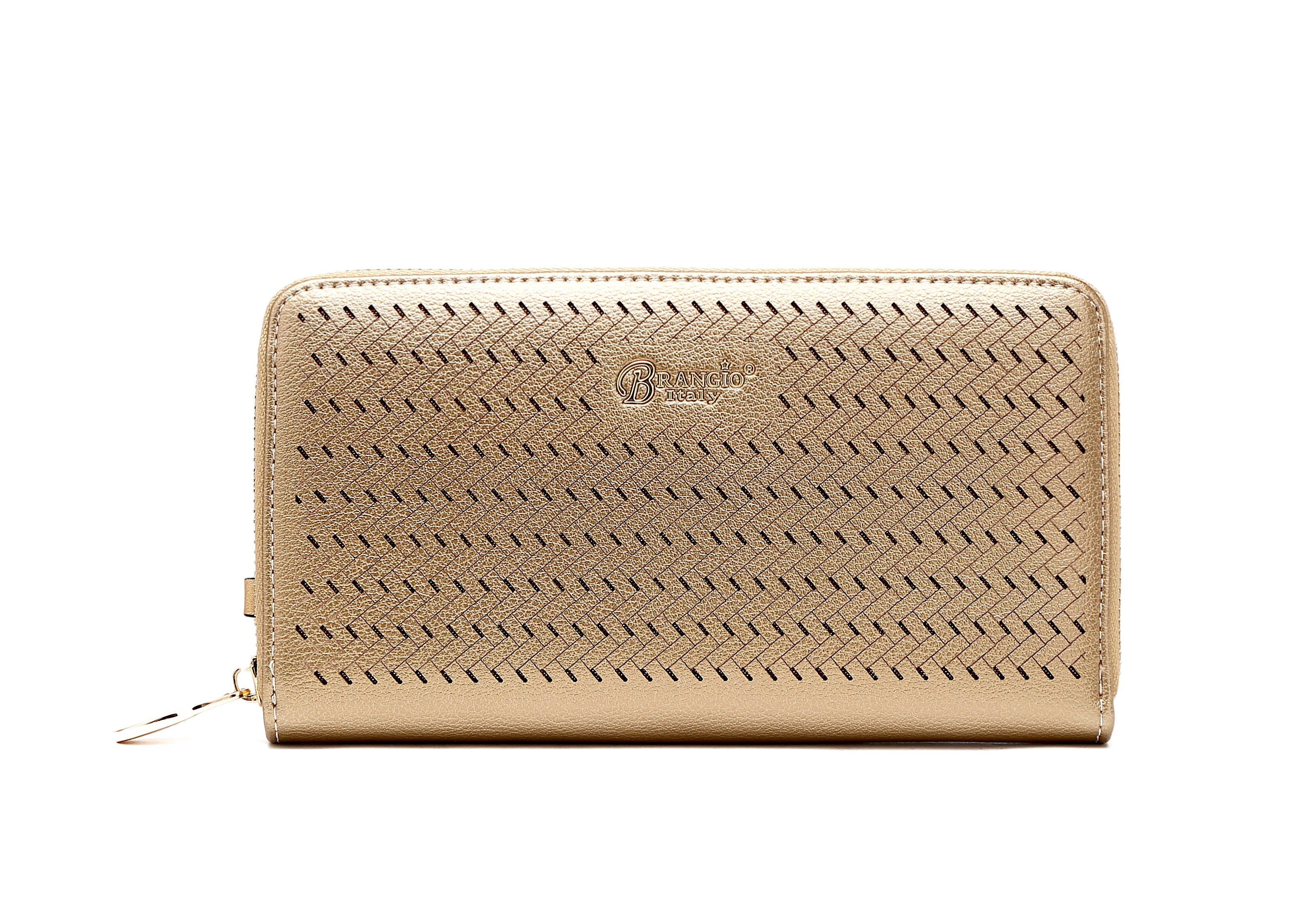 Brangio Stylish Perforated Tote Bag+Wallet 2pcs/Matching Set