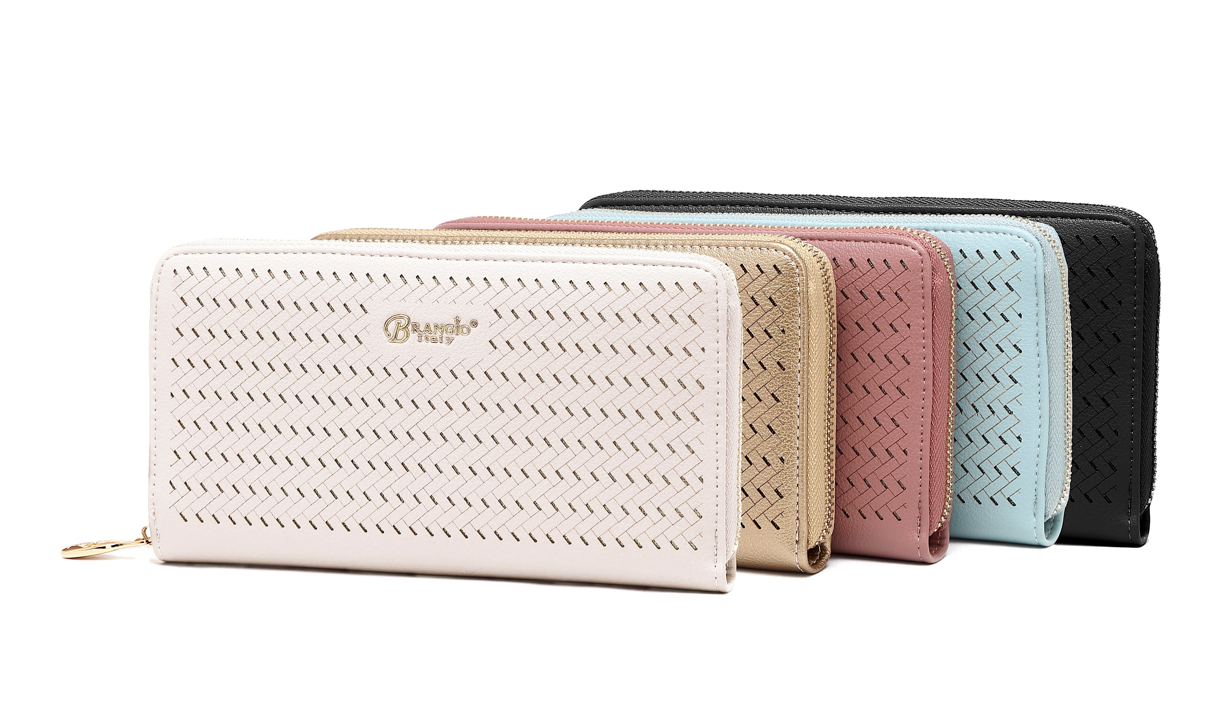 Brangio Stylish Perforated Tote Bag+Wallet 2pcs/Matching Set