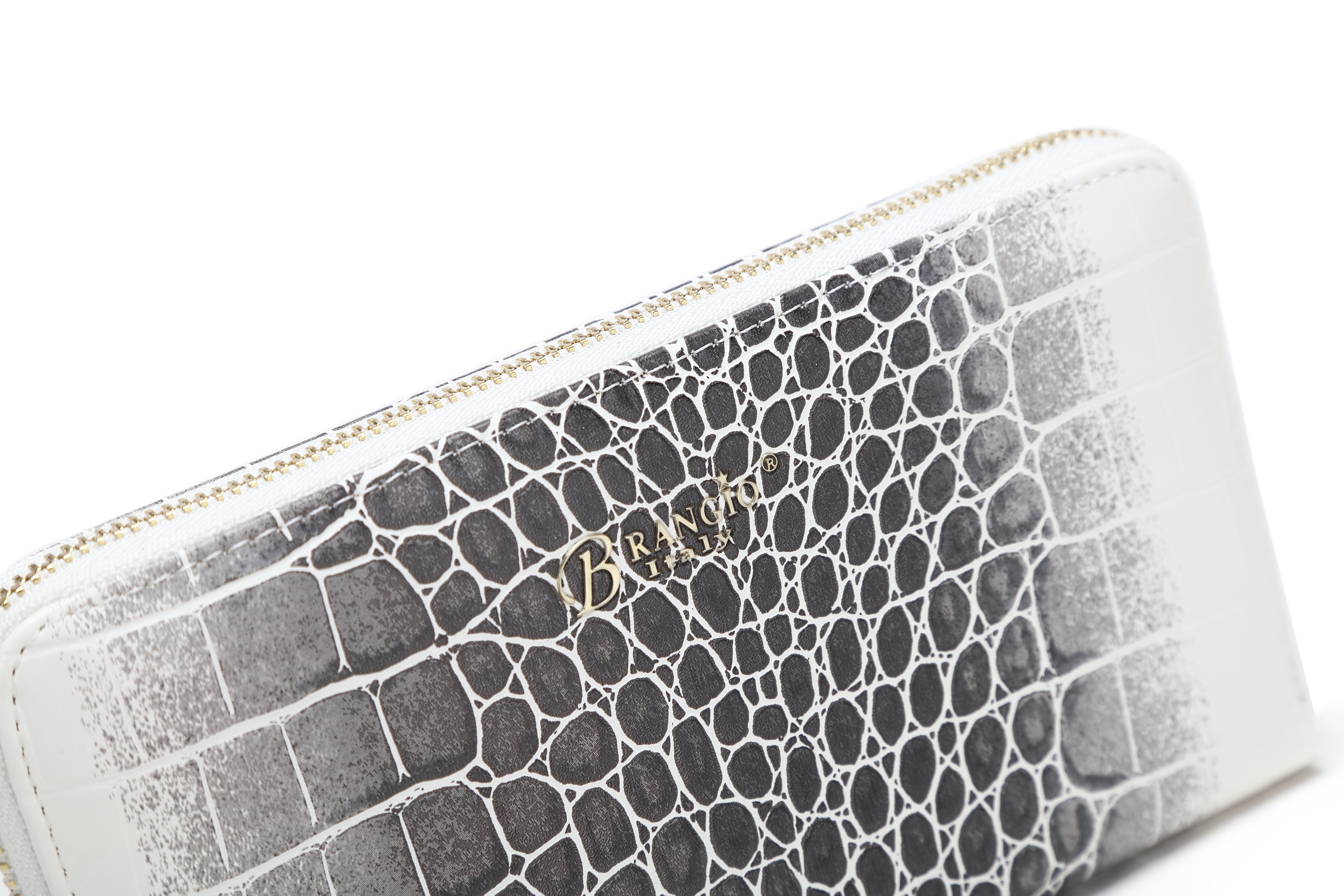 Brangio Croc-Embossed Wristlet Wallet
