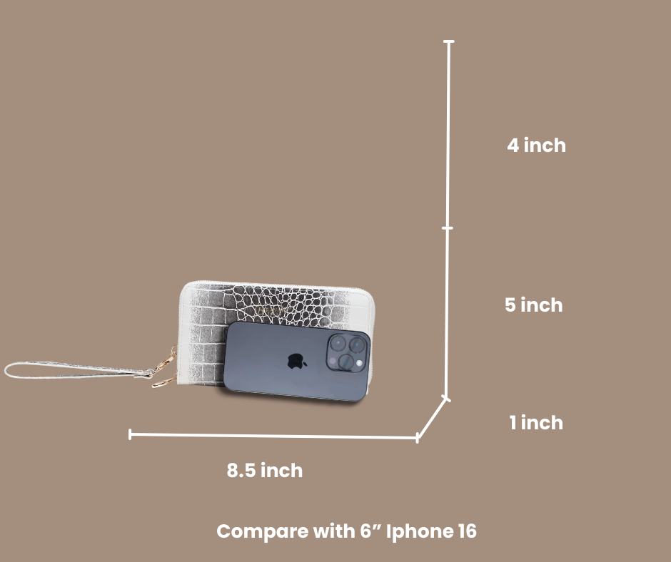 Brangio Croc-Embossed Wristlet Wallet