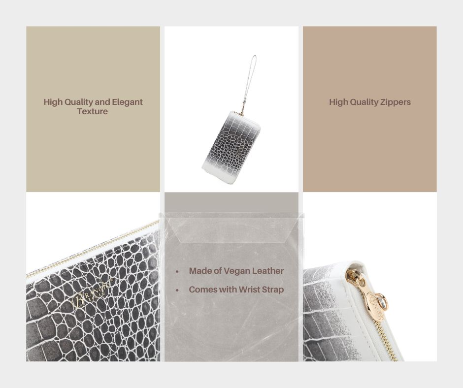 Brangio Croc-Embossed Wristlet Wallet