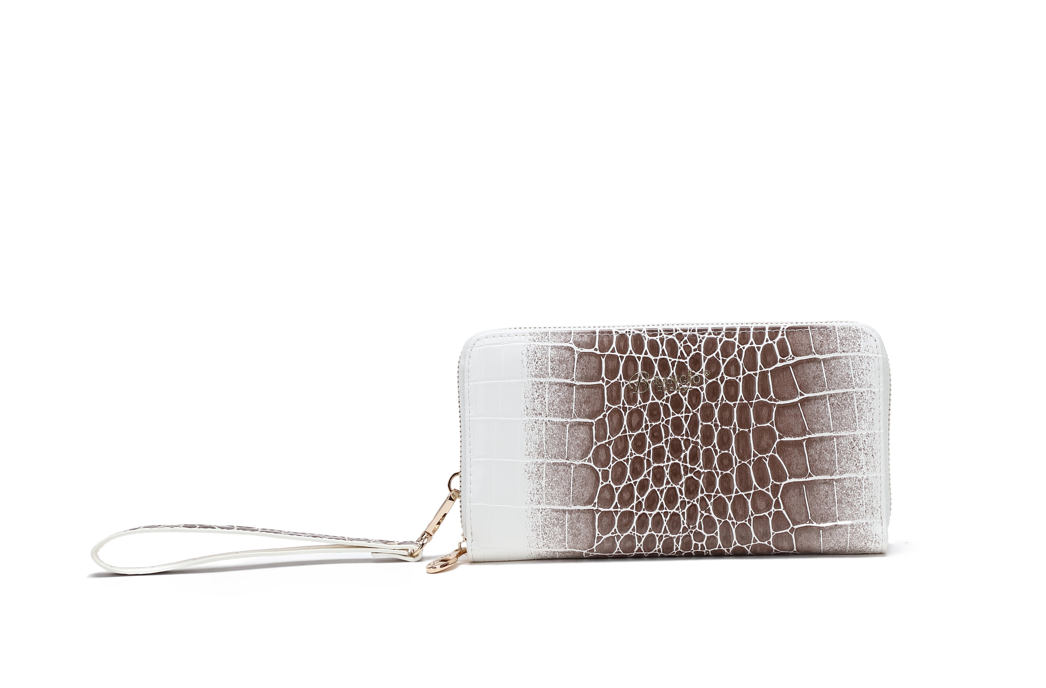 Brangio Croc-Embossed Wristlet Wallet