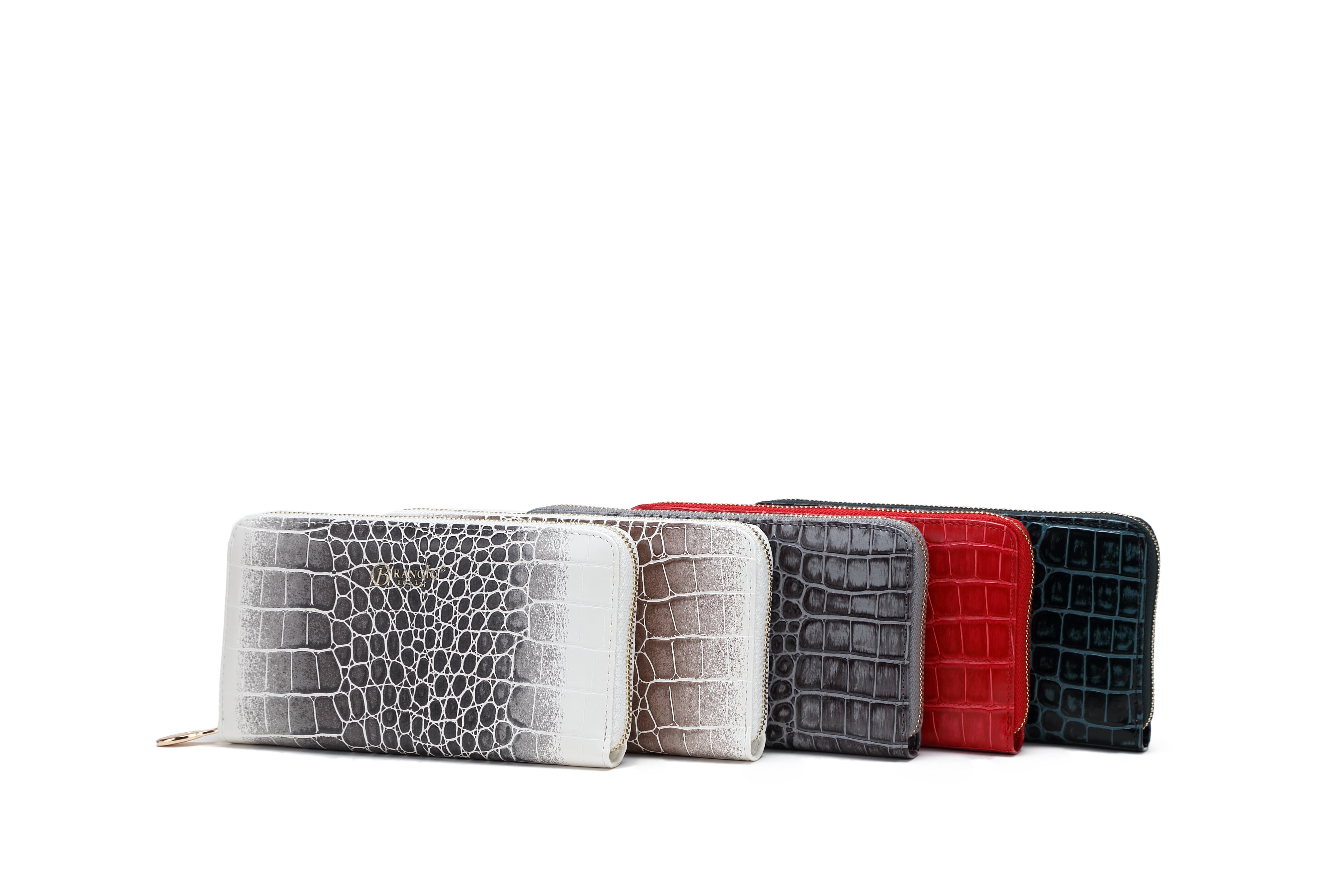 Brangio Croc-Embossed Wristlet Wallet