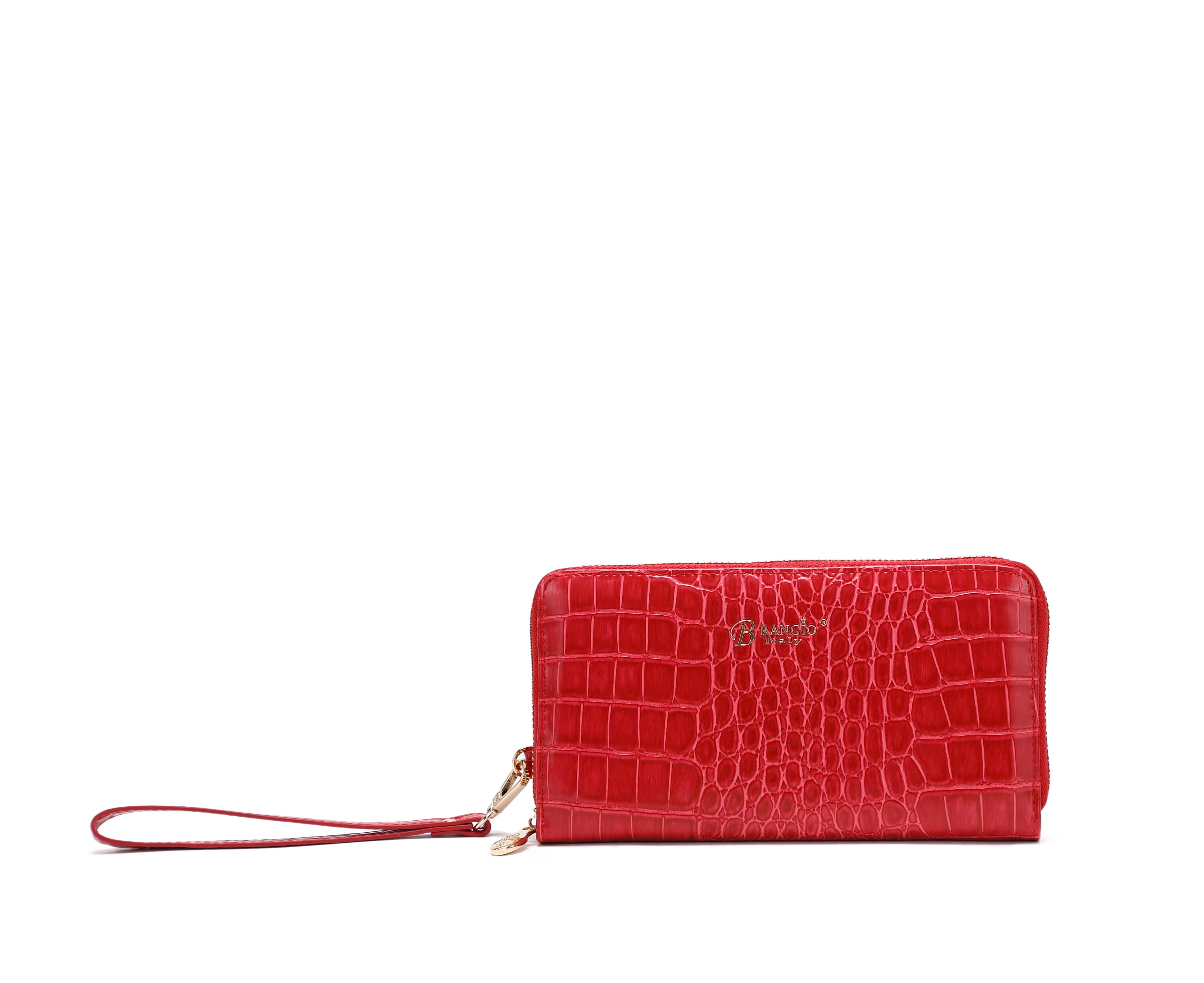 Brangio Croc-Embossed Wristlet Wallet