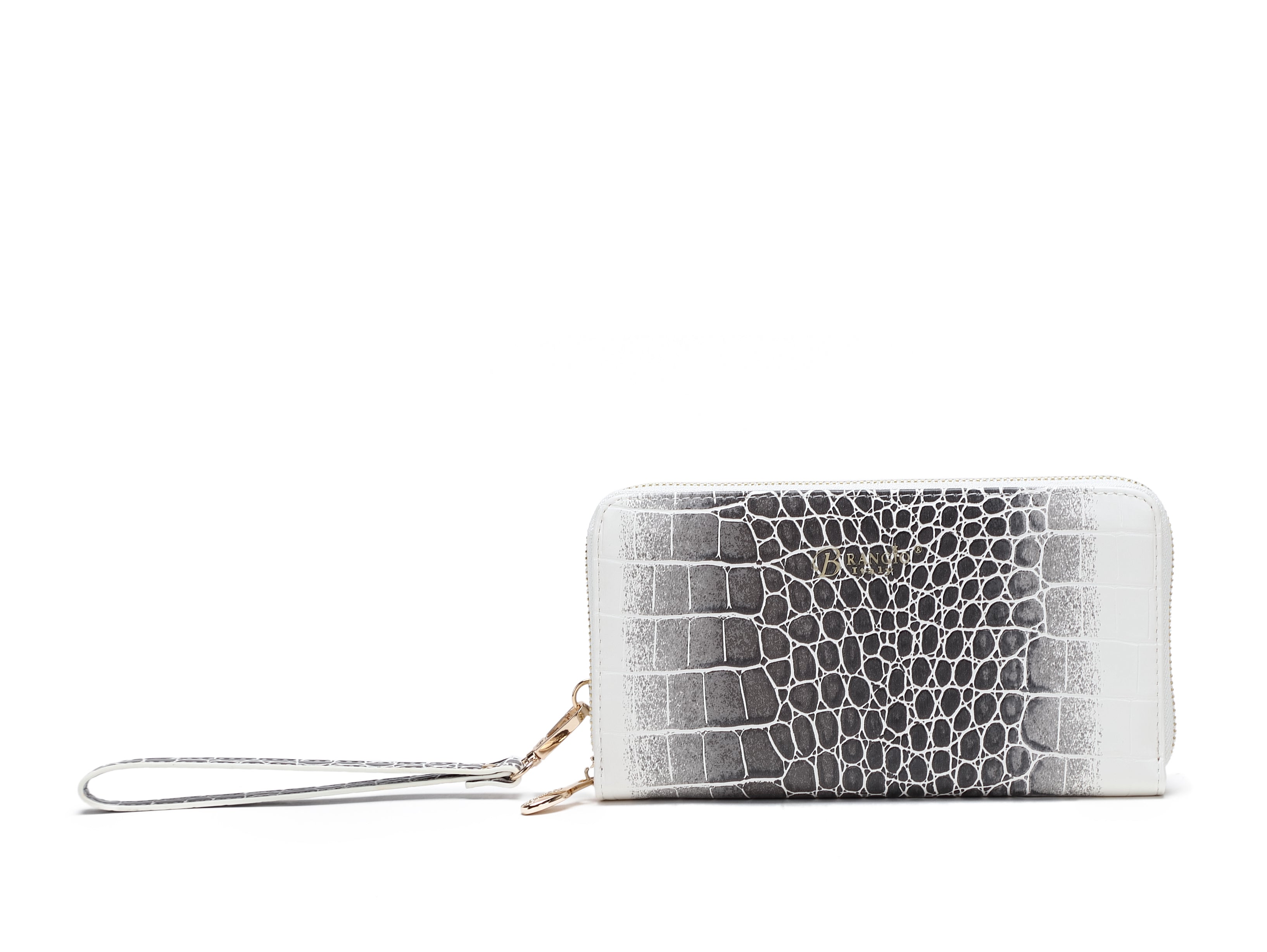 Brangio Croc-Embossed Wristlet Wallet