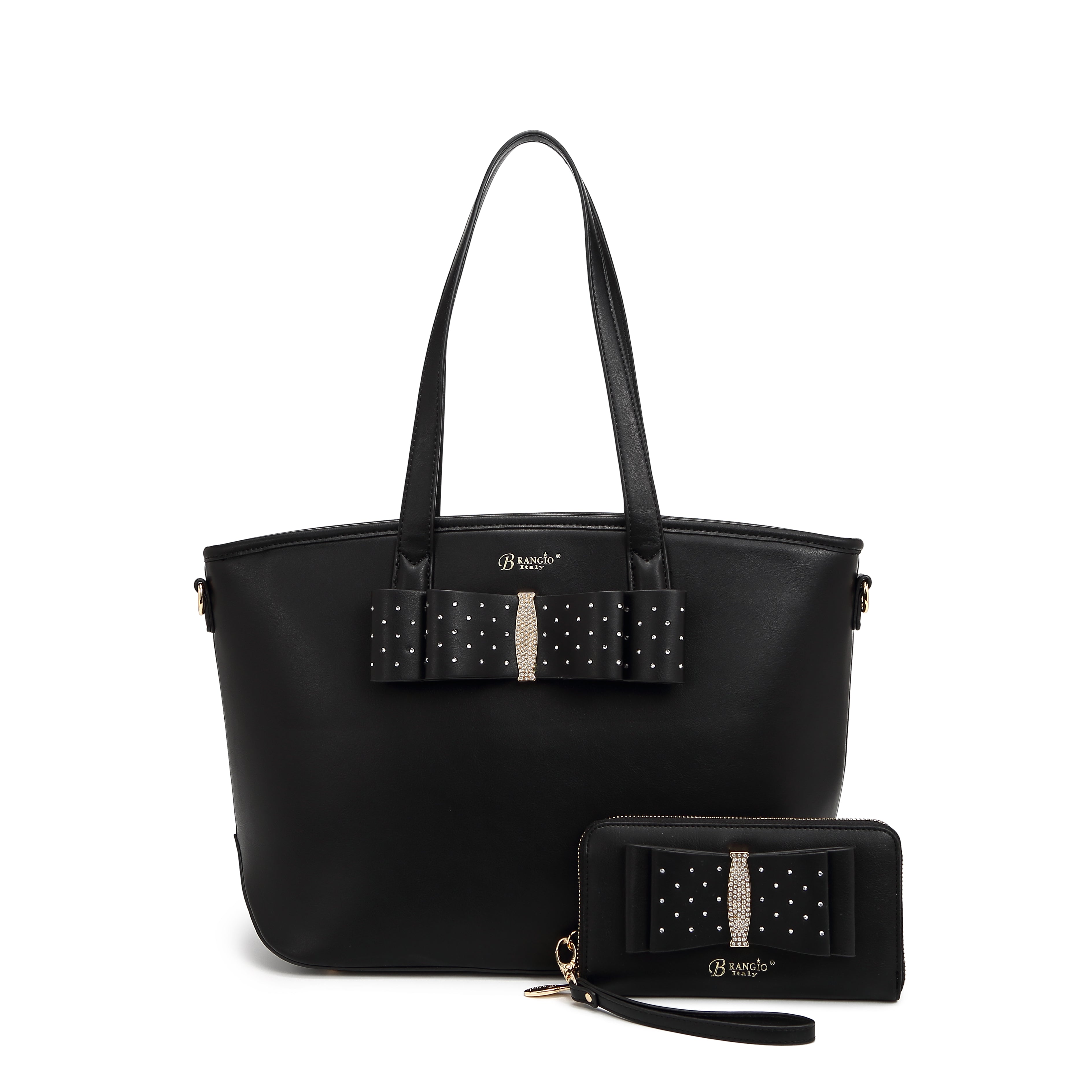 Brangio Elegant Bow Tote & Wallet Set