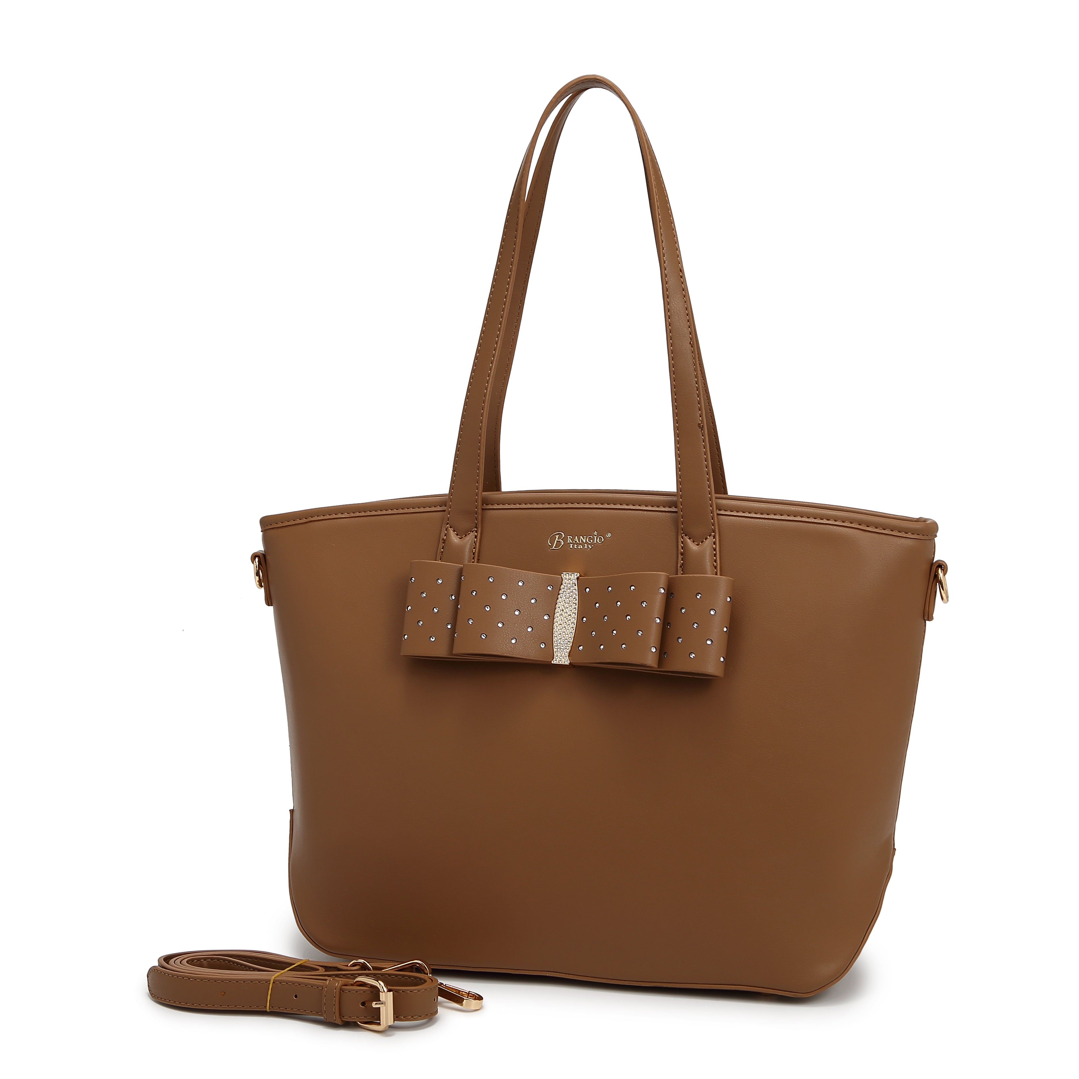 Brangio Elegant Bow Tote & Wallet Set