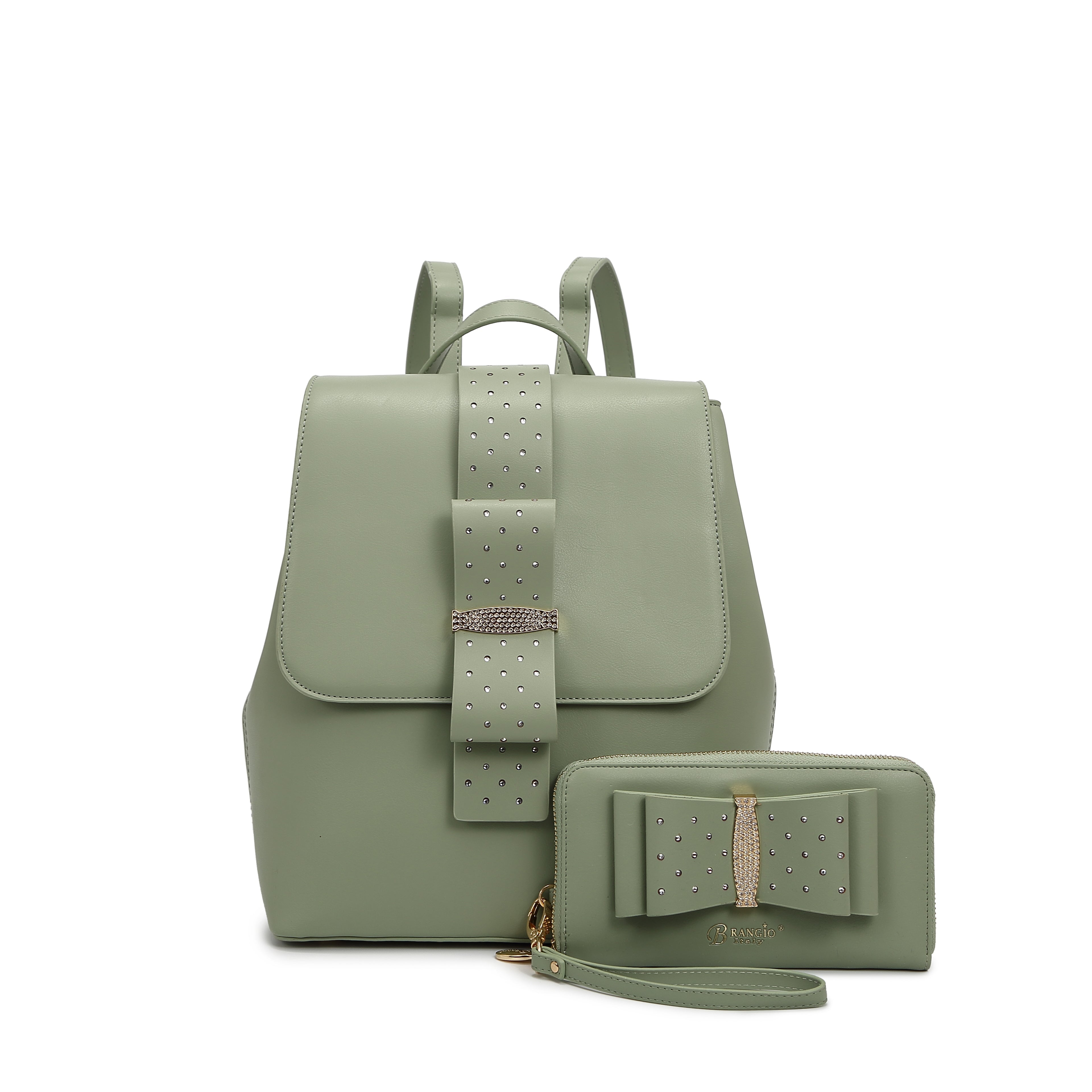 Ribbon Romance Travel Backpack With Rhinestones