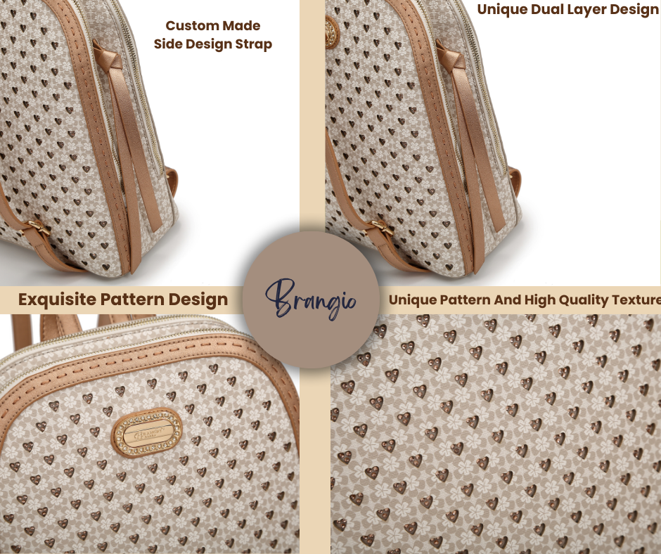 Brangio Luxury Floral-Print Backpack