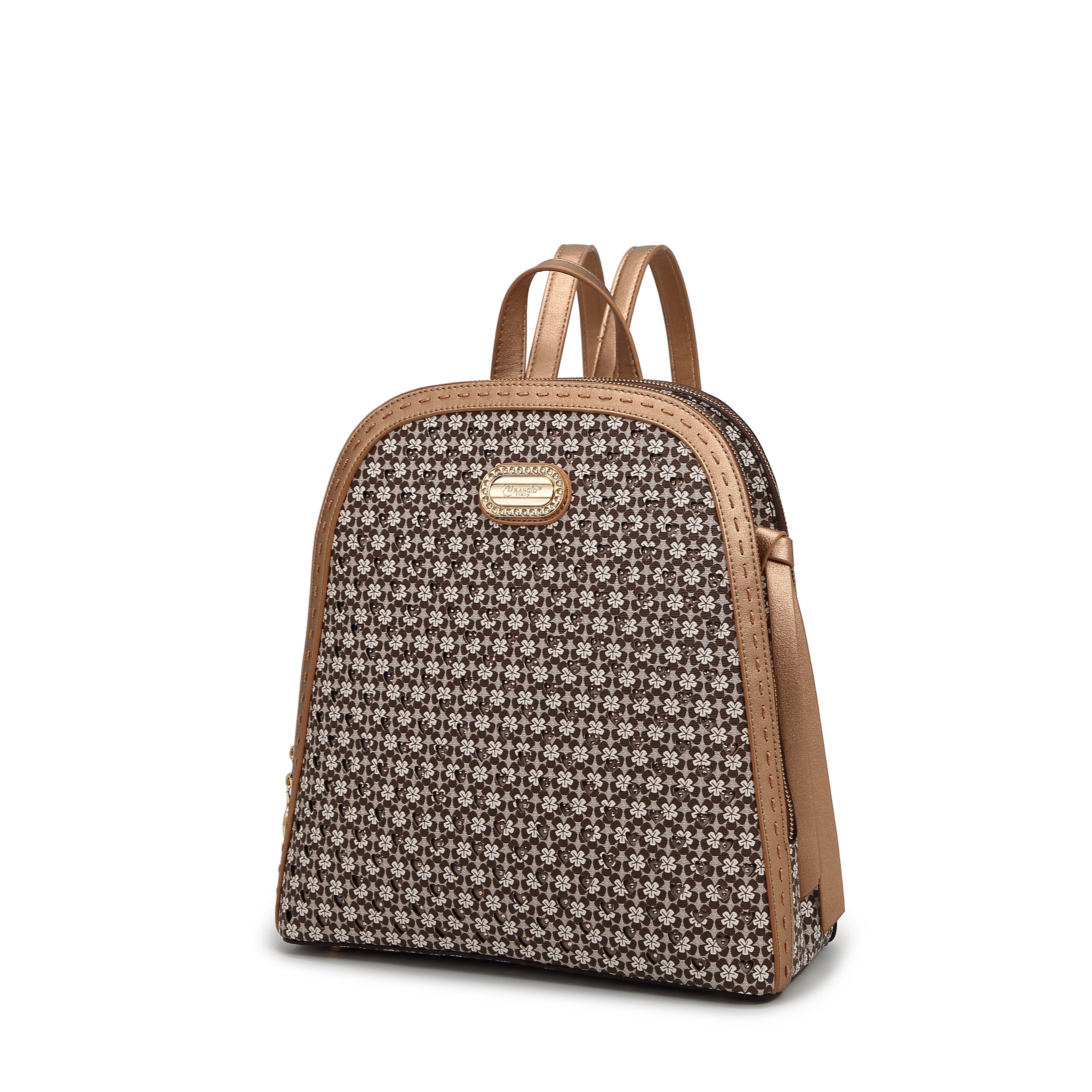 Brangio Luxury Floral-Print Backpack