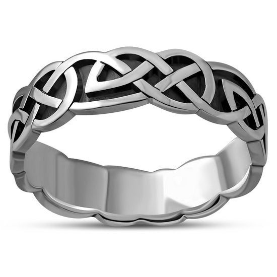 Celtic Knot Band Silver Ring