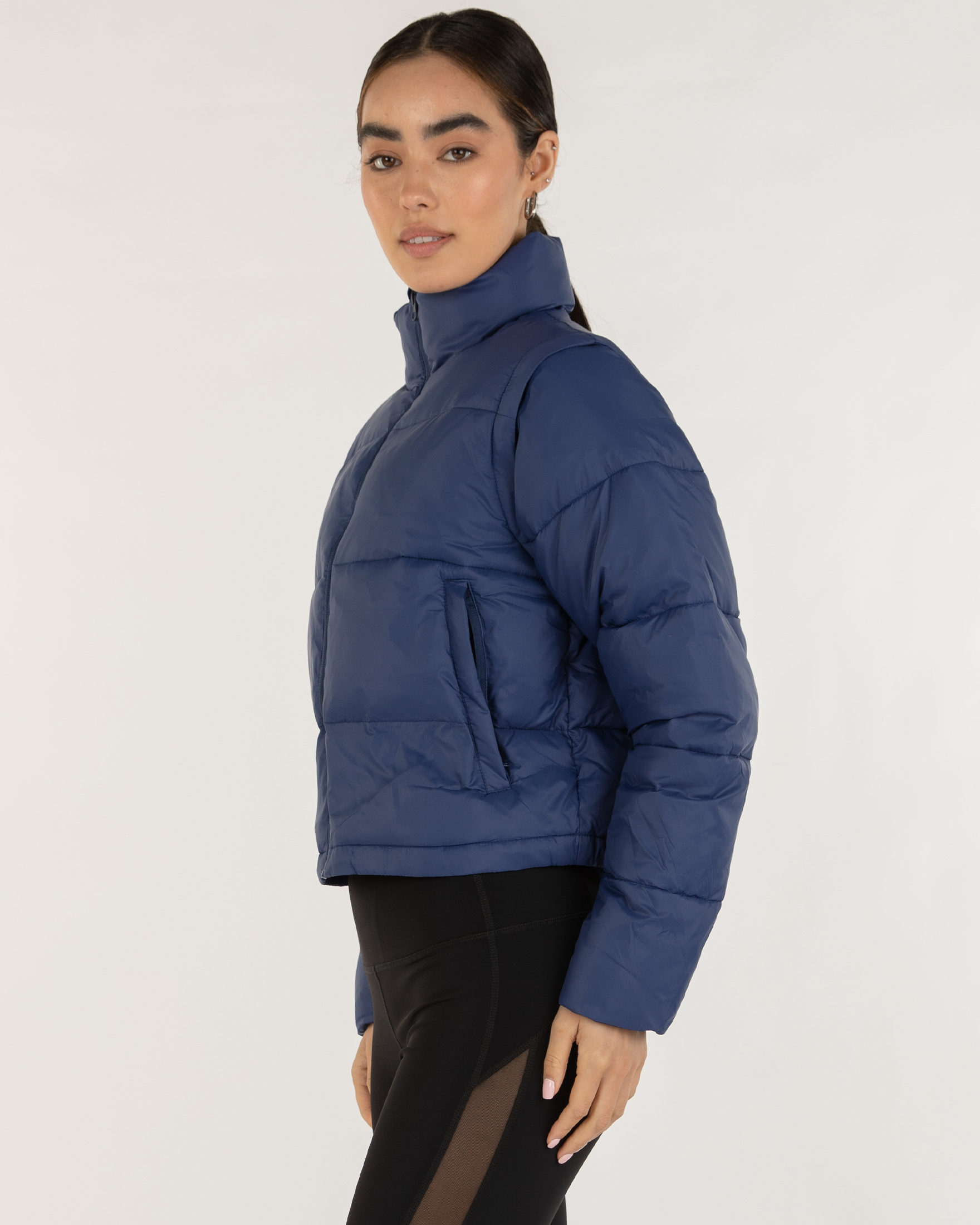On the Go Puffer Convertible Jacket Vest